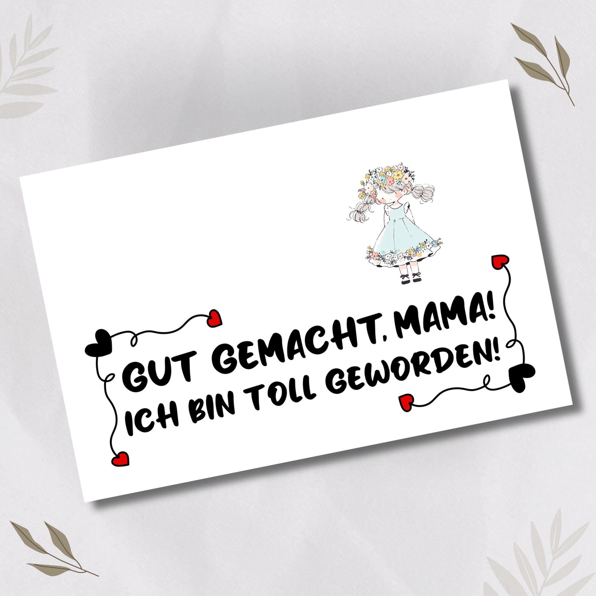 Postkarte, Grußkarte, Karte zum Muttertag, Muttertagskarte, Mama Karte, Grußkarte Muttertag, Geburtstag Mama