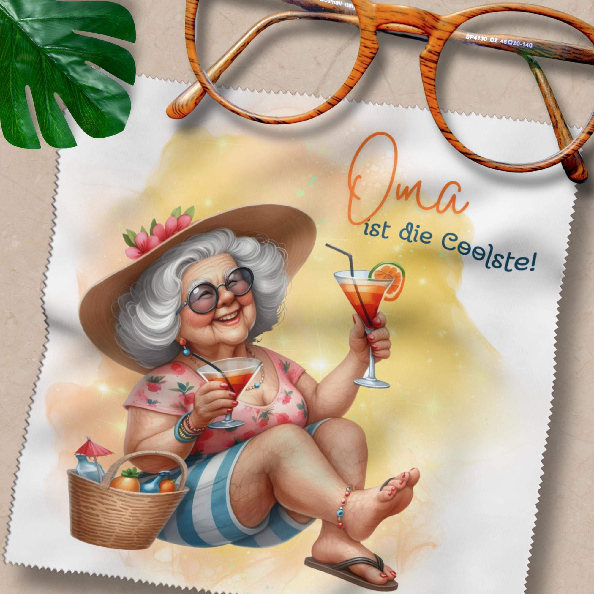 Brillenputztuch Coole Oma bedrucktes Mikrofasertuch für Brille Sonnenbrille Display Handy Ruhestand Geschenk Frau #AL59