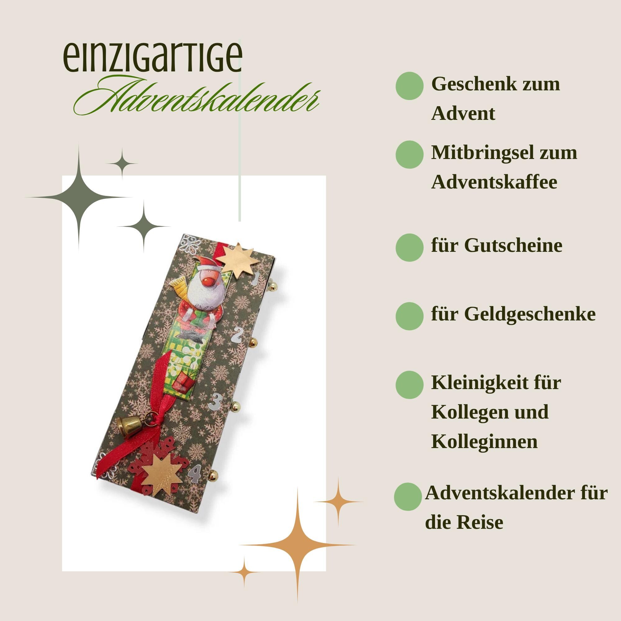 Adventskalender zum Befüllen aus 4 Streichholzschachteln Upcycling kleine Adventsgeschenke Geldgeschenk Weihnachten Mitbringsel #613960918