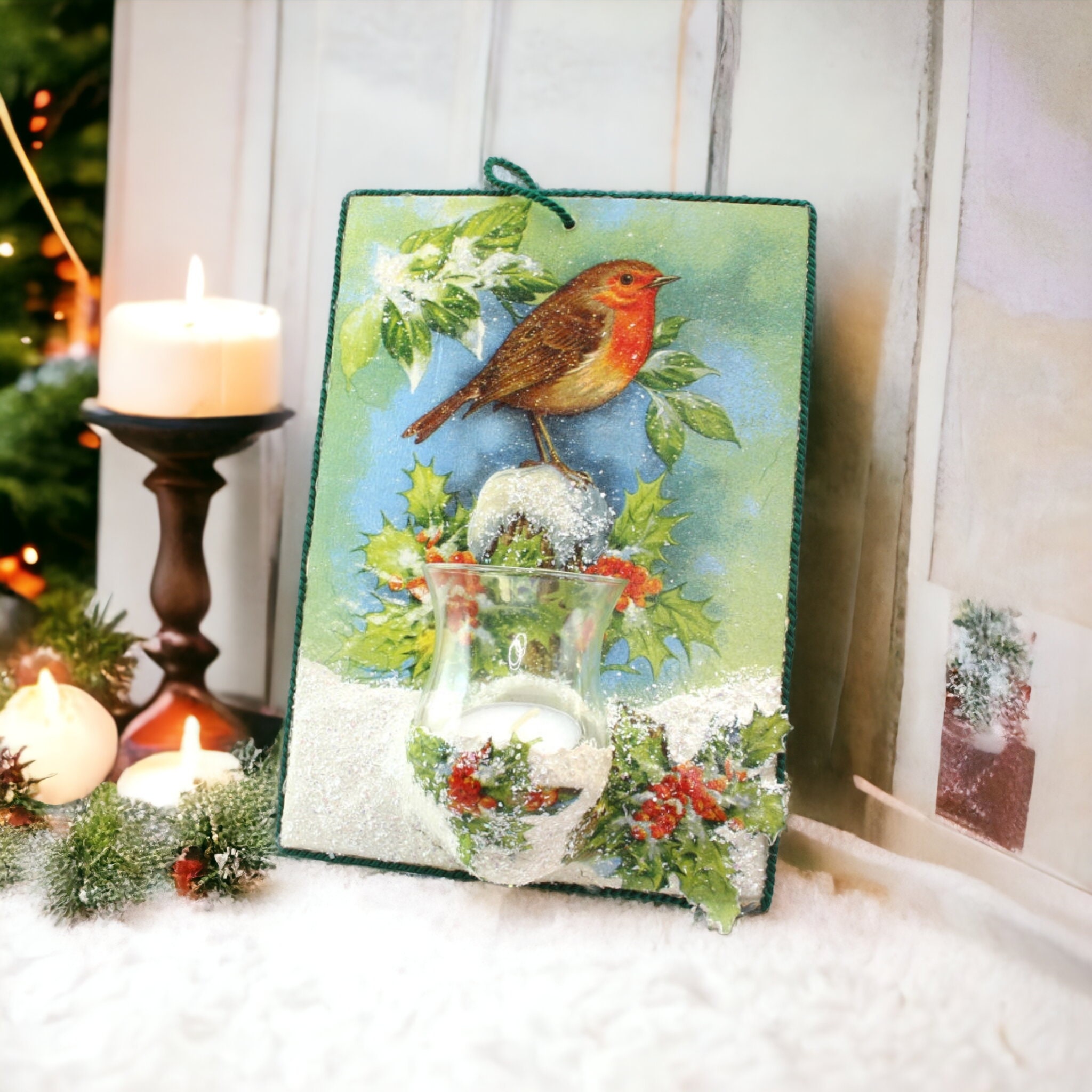 Wandbild mit Teelicht "Winter"