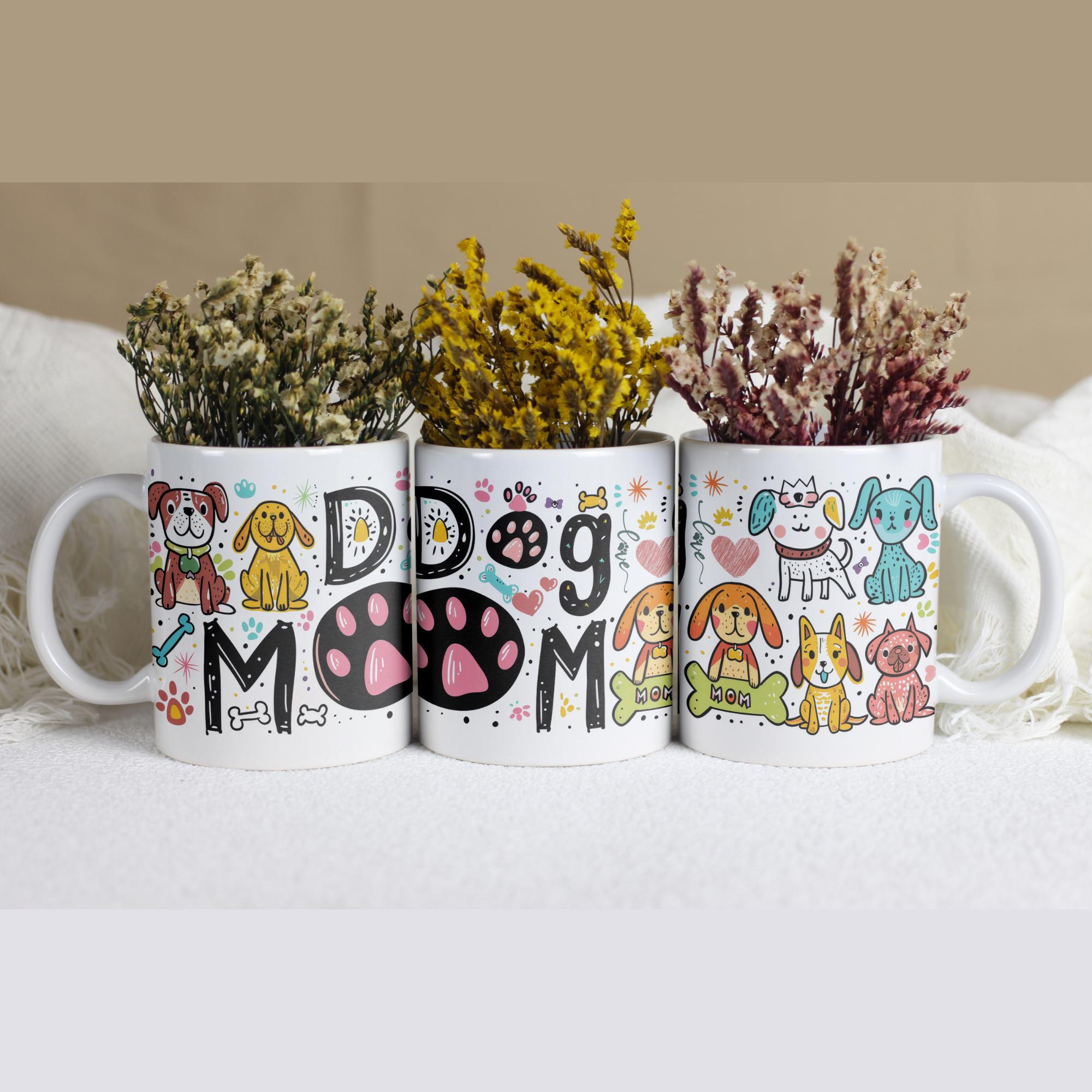Keramiktasse 330 ml Kaffeetasse Tasse Becher handbedruckt Geschenk für Hundefans Perfekt zum Geburtstag oder Muttertag #TASU