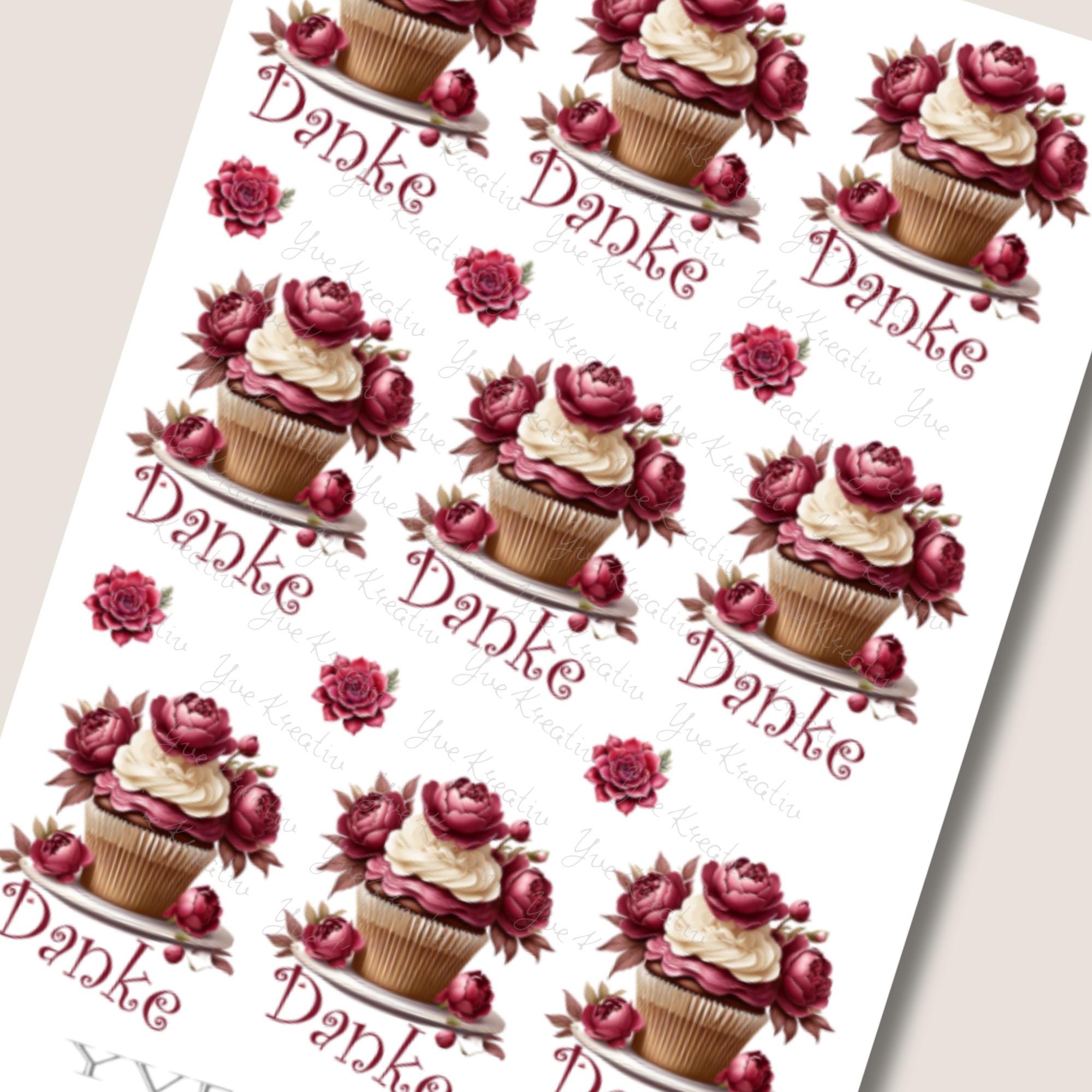 Aufkleber Danke Cupcake Sommer Sticker Bogen Muffin Stickerbogen 3 Bögen zur Auswahl in Weiß - Transparent - Matt - Glanz #SBA6 Aufkleber Danke Cupcake Sommer Sticker Bogen Muffin Stickerbogen 3 Bögen zur Auswahl in Weiß - Transparent - Matt - Glanz #SBA6