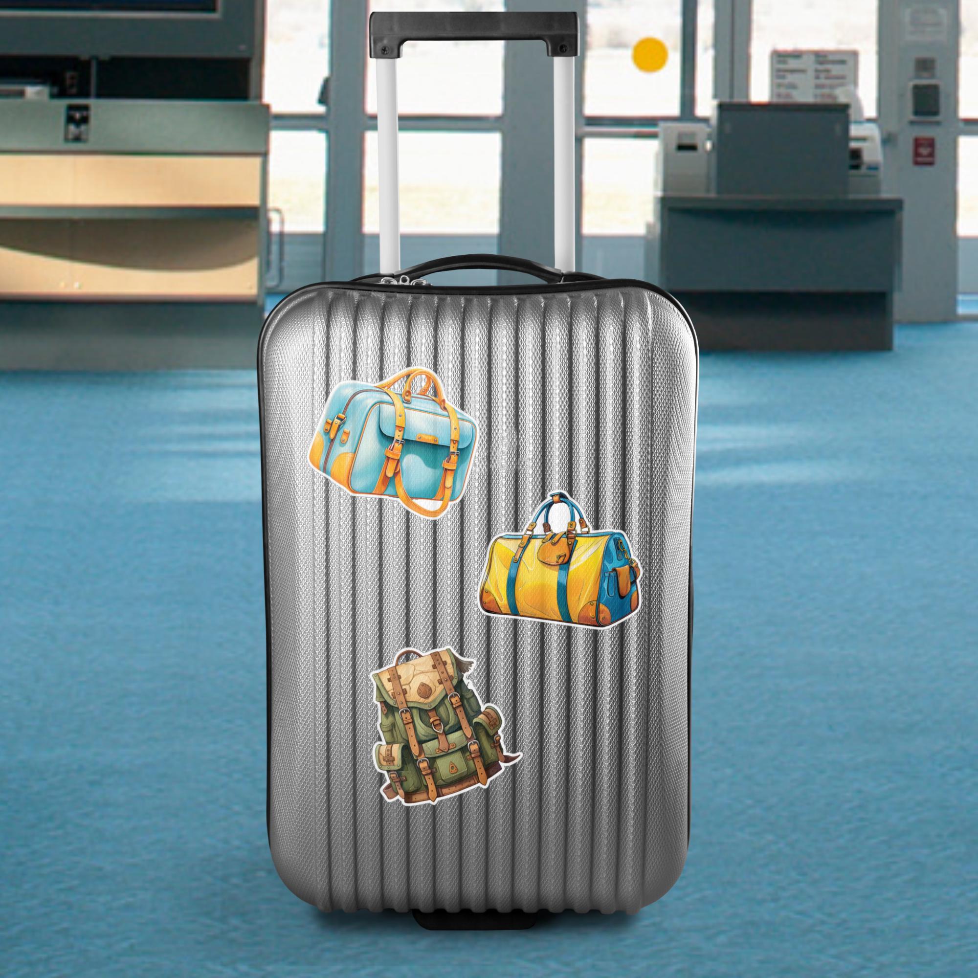 Kofferaufkleber Aufkleber Rucksack Reiseaufkleber großer Sticker Reisetasche - 3 Aufkleber Motive zur Auswahl in Weiß oder Transparent #SEG8 Kofferaufkleber Aufkleber Rucksack Reiseaufkleber großer Sticker Reisetasche - 3 Aufkleber Motive zur Auswahl in Weiß oder Transparent #SEG8