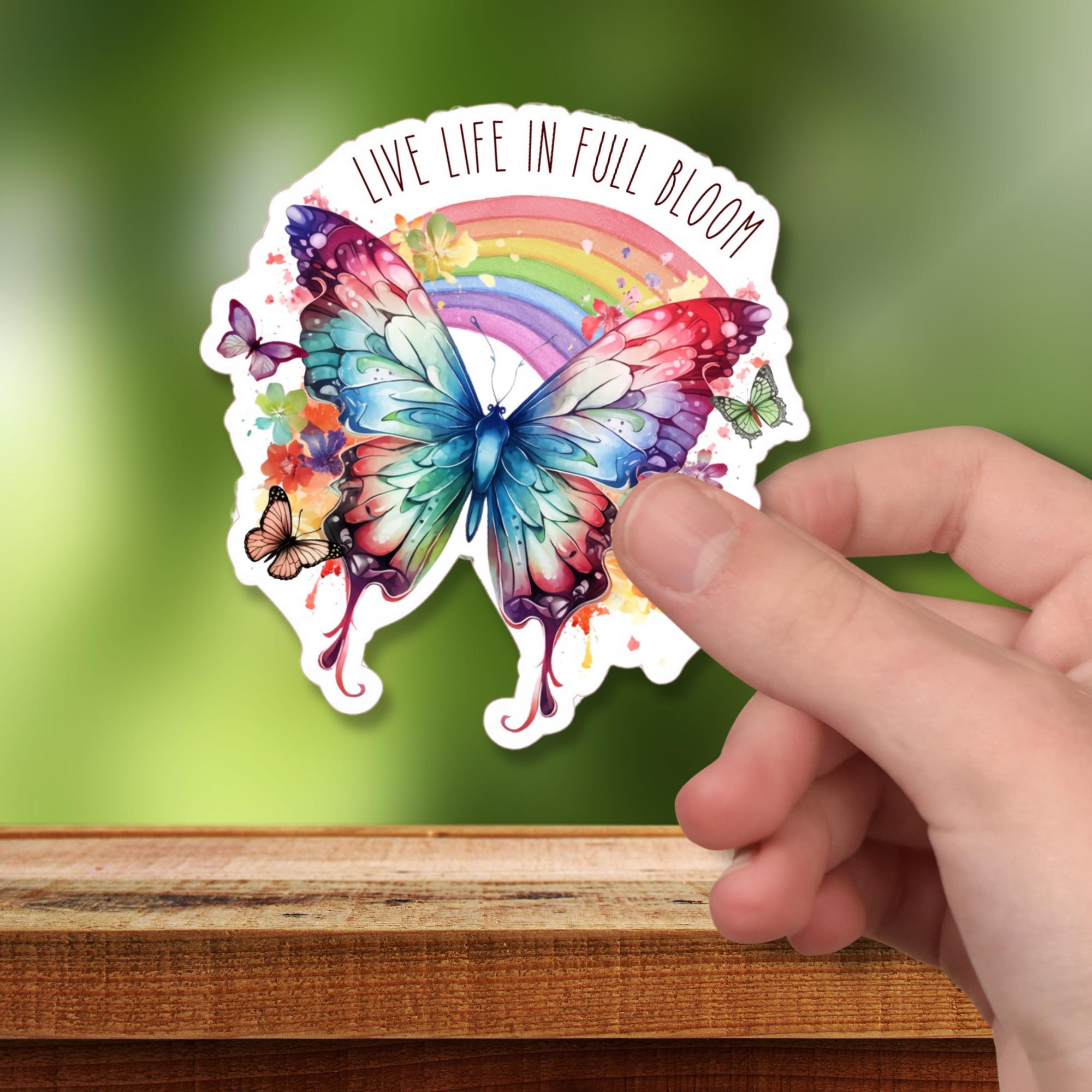 Kofferaufkleber, Geschenkaufkleber, Aufkleber Motivation, großer Schmetterling Sticker I zur Auswahl in Weiß oder Transparent  #SEG8