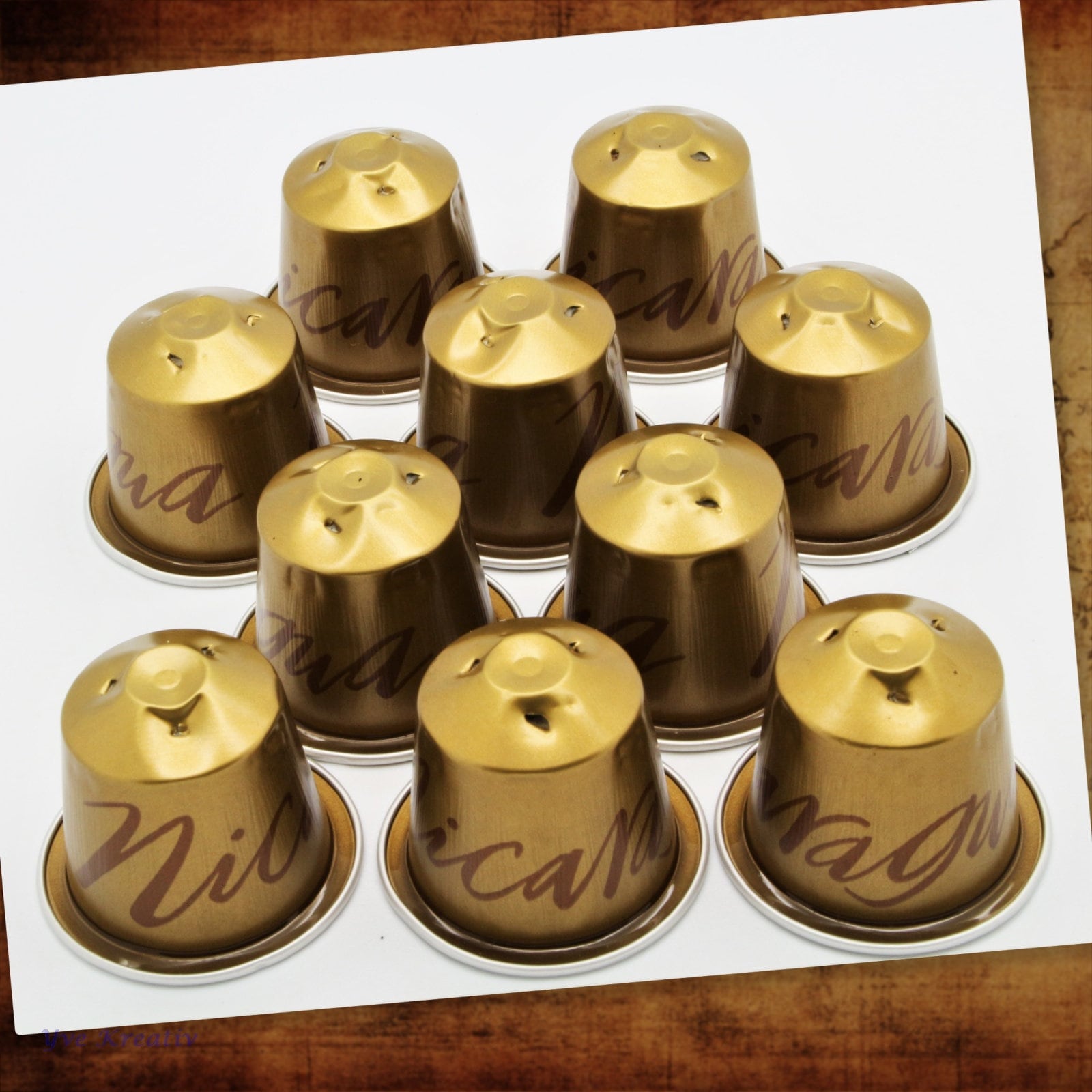10 leere Kaffeekapseln Farbe : gold