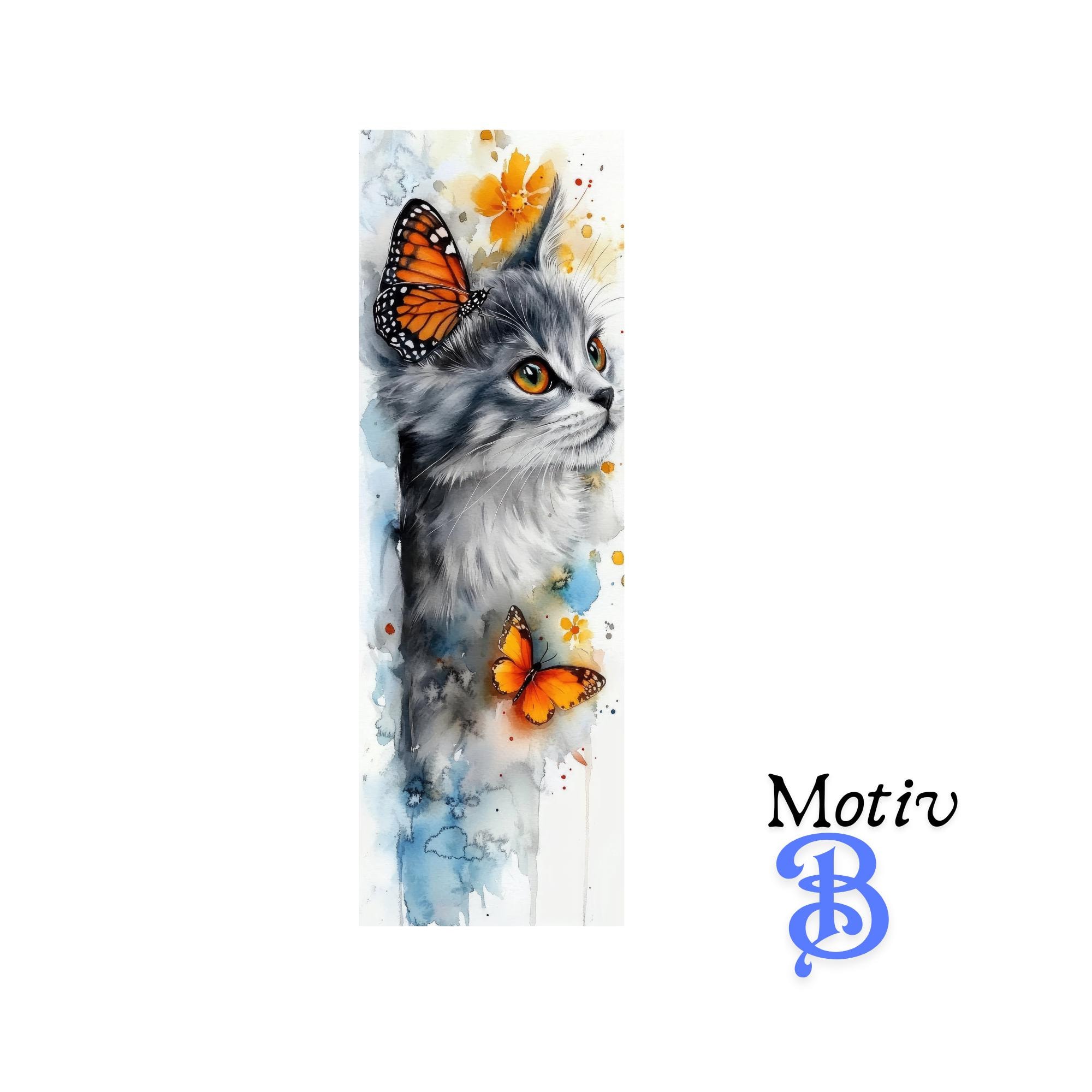 Lesezeichen aus Aluminium Geschenk zum Geburtstag Buchgeschenk "Motiv Katze" Bookmark - 2 Motive zur Auswahl  #LEALU