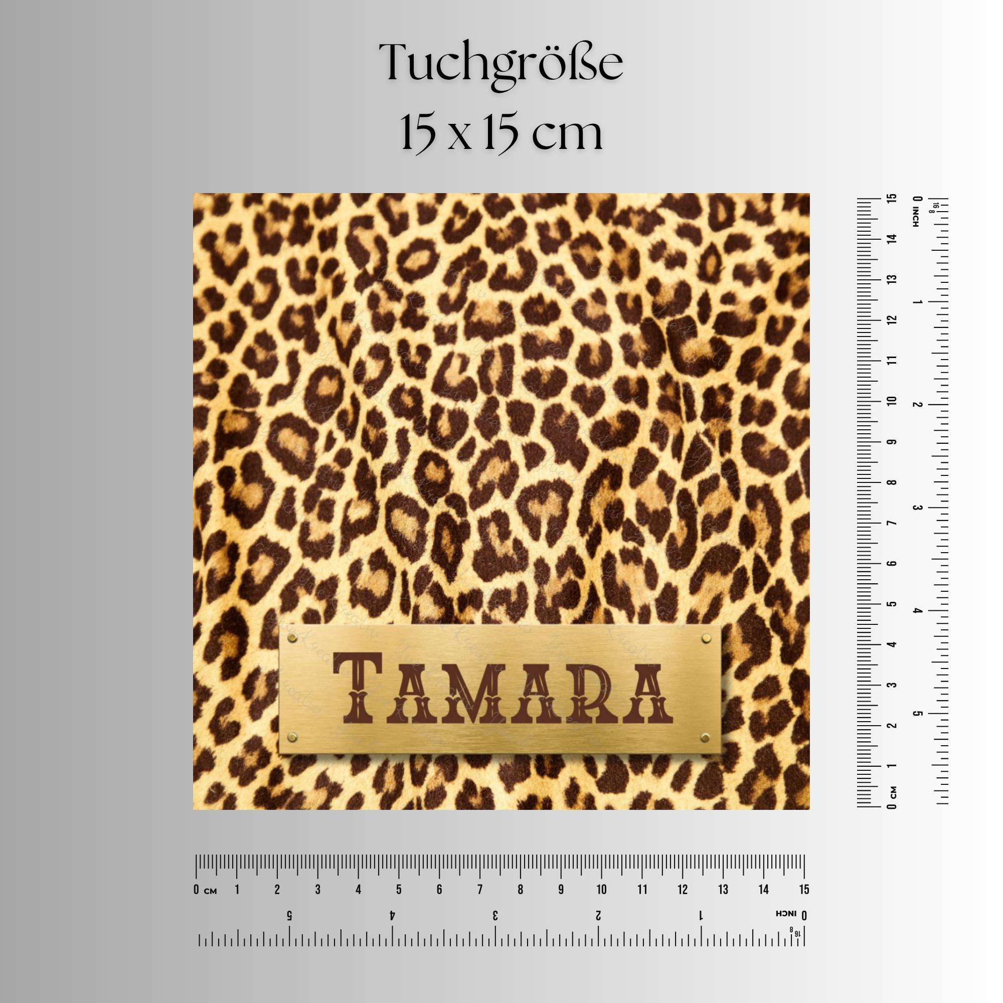 Brillenputztuch Leopard Print personalisiert mit Namen bedrucktes Mikrofasertuch für Display Handy Sonnenbrille Geschenk Animalprint #TI162P Brillenputztuch Leopard Print personalisiert mit Namen bedrucktes Mikrofasertuch für Display Handy Sonnenbrille Geschenk Animalprint #TI162P