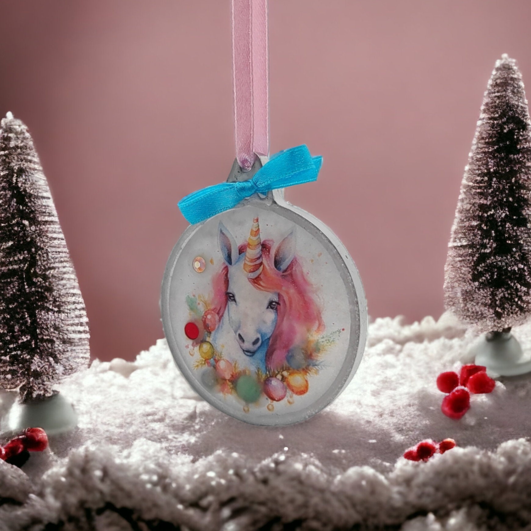 Weihnachtskugel Weihnachtsschmuck Baumanhänger Christmas Ornaments Weihnachten Baumkugel  Motiv "Einhorn"  #1620724471
