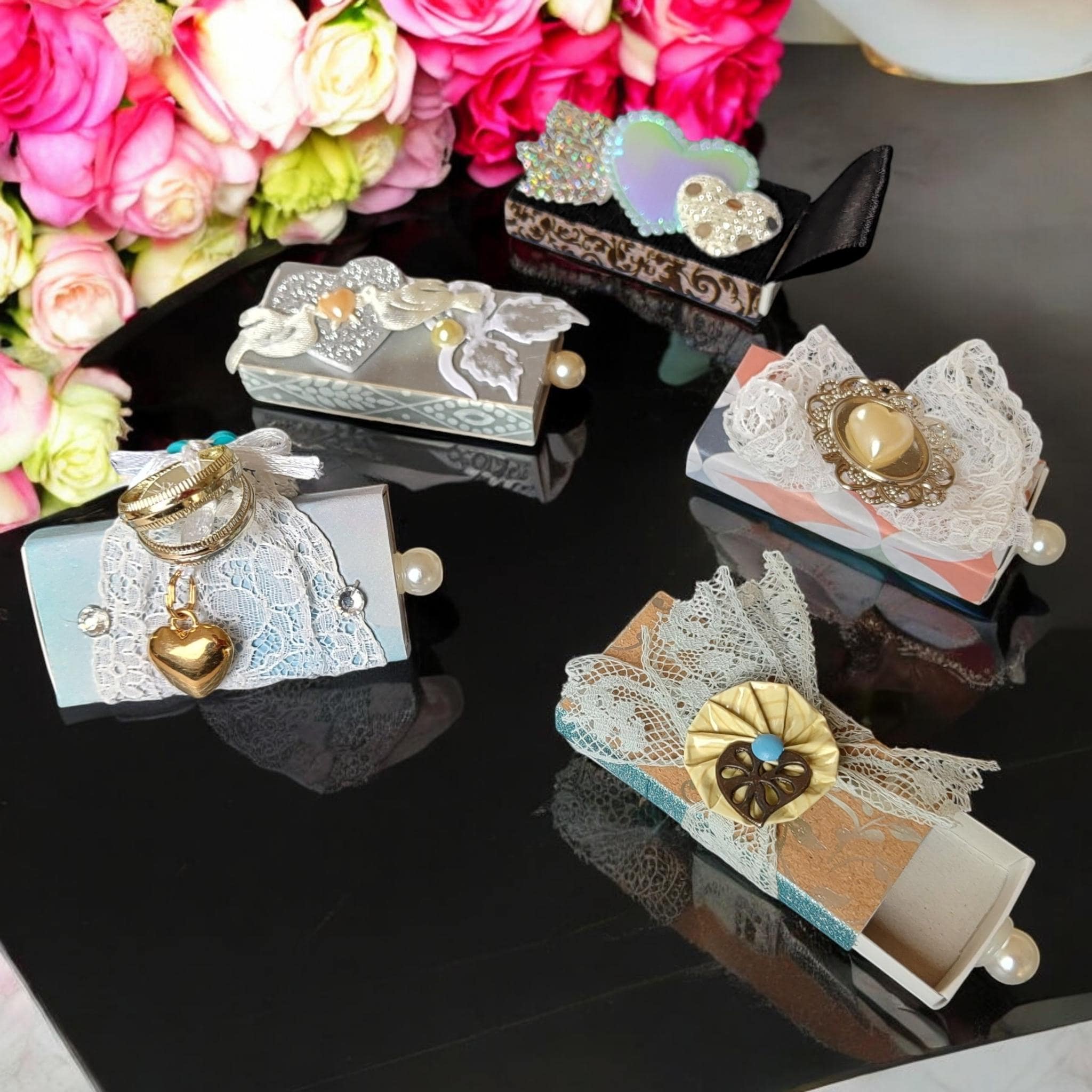 Geldgeschenk zur Hochzeit in einer Streichholzschachtel - Geschenkverpackung für Geld oder Schmuck, 5 Motive zur Auswahl #613961226