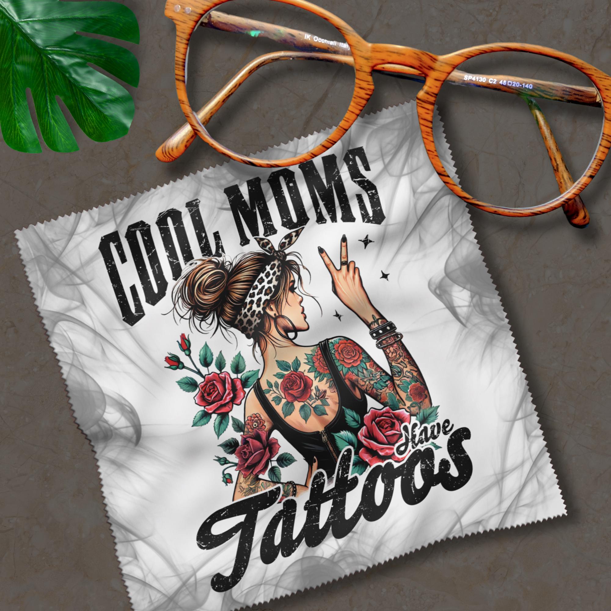 Geschenk Mutter Brillenputztuch Muttertag bedrucktes Mikrofasertuch für Mama Tattoos Brillentuch für Displays Objektive #MU30