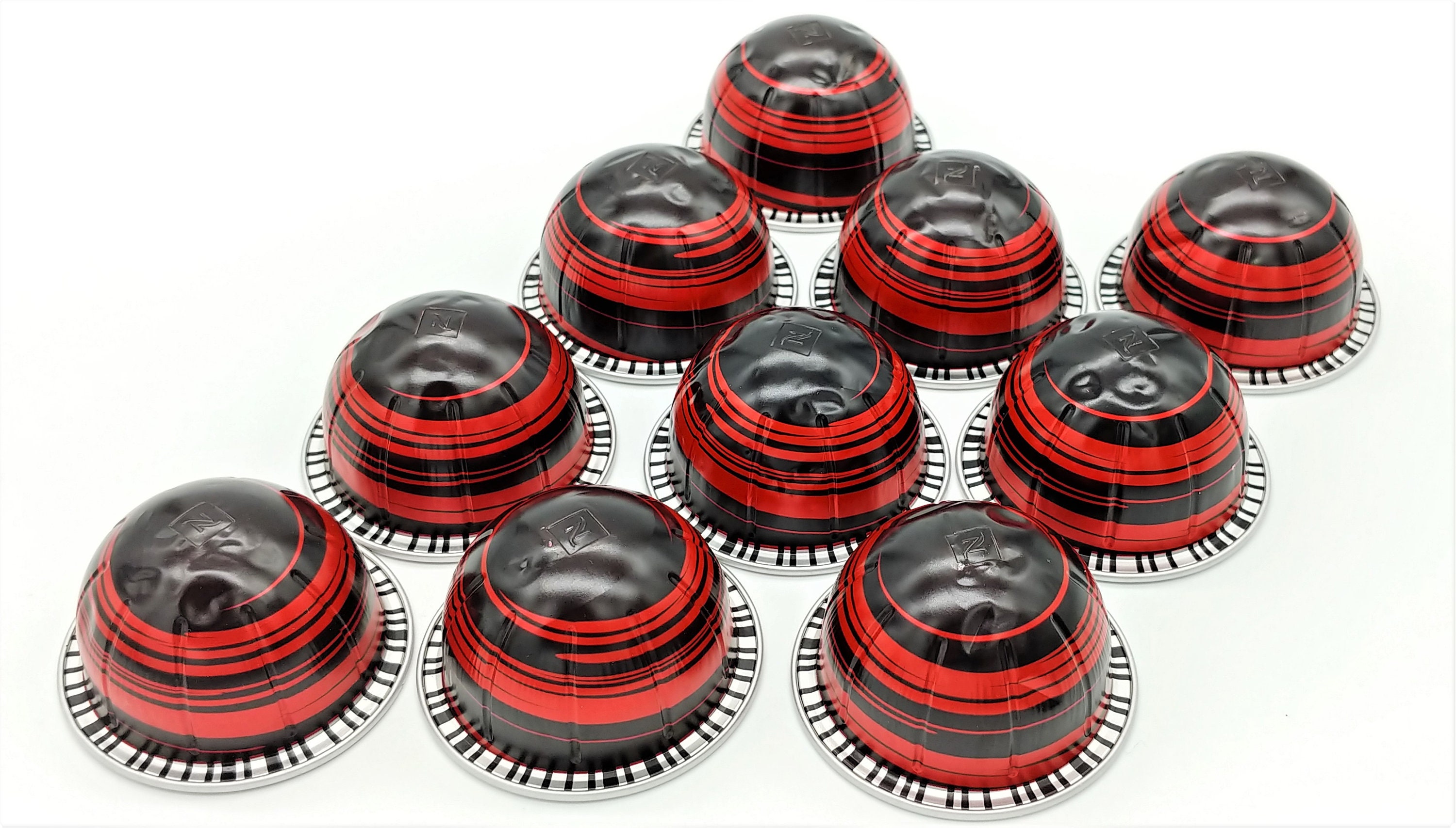 10 leere GROßE Kaffeekapseln Farbe : rot - schwarz #KVS 10 leere GROßE Kaffeekapseln Farbe : rot - schwarz #KVS