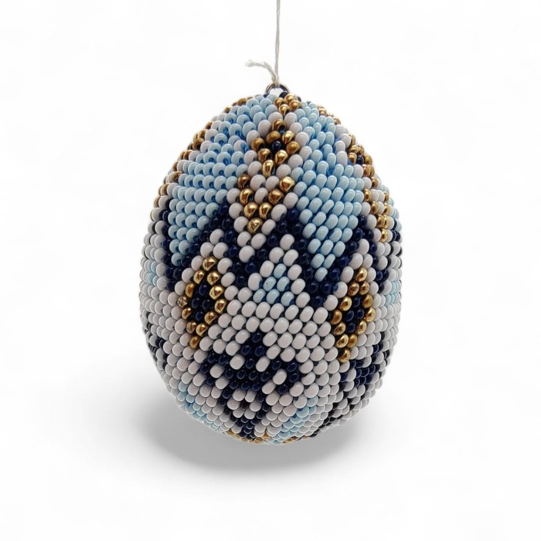 Osterei - Dekoei aus hunderten Miniperlen gehäkelt Osterdekoration Osterschmuck zum Aufhängen #767603262