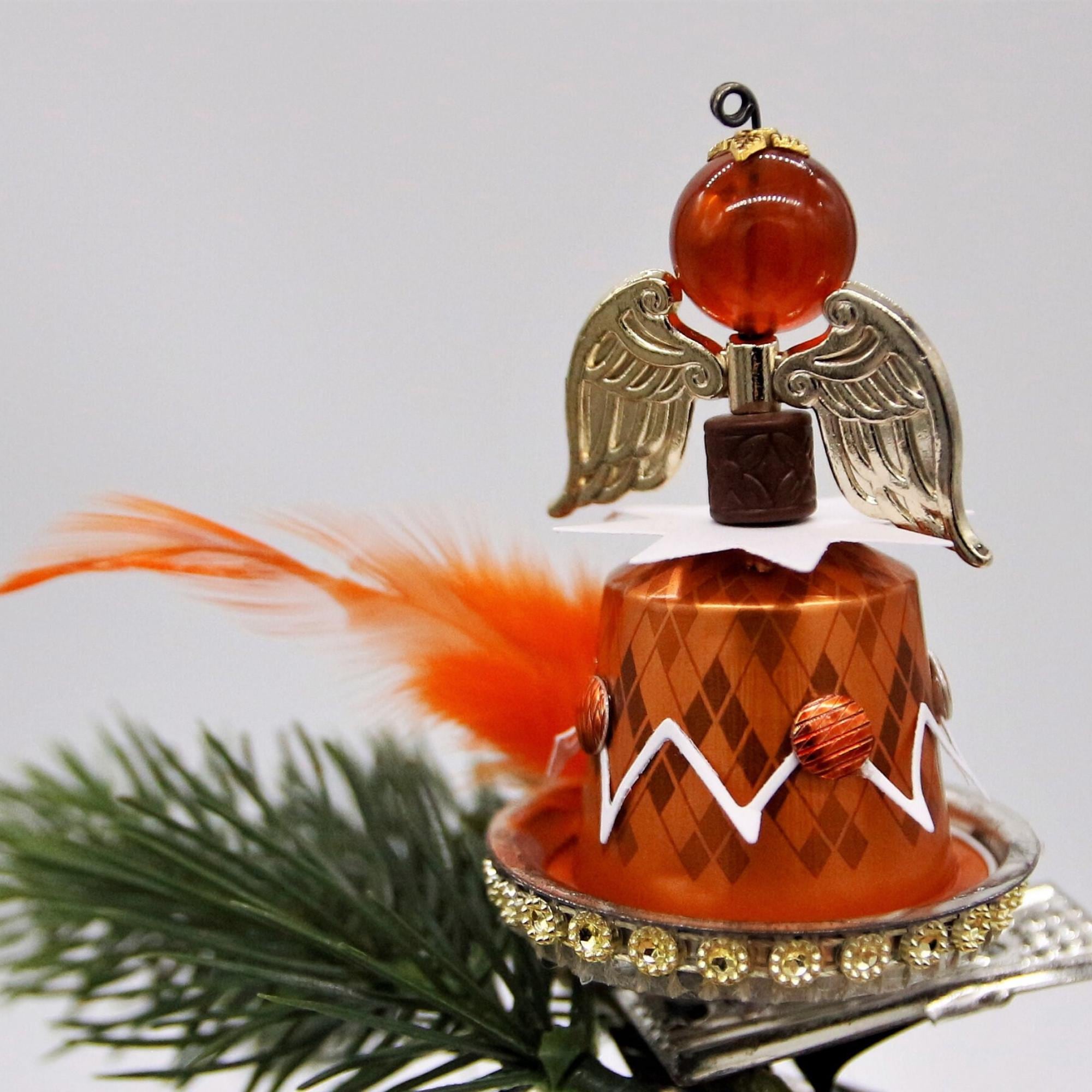 Engel aus Kaffeekapseln Christbaumkugel Upcycling Weihnachtskugel besonderer Weihnachtsdeko auf Metallklammer Christbaumclip  #1108772170