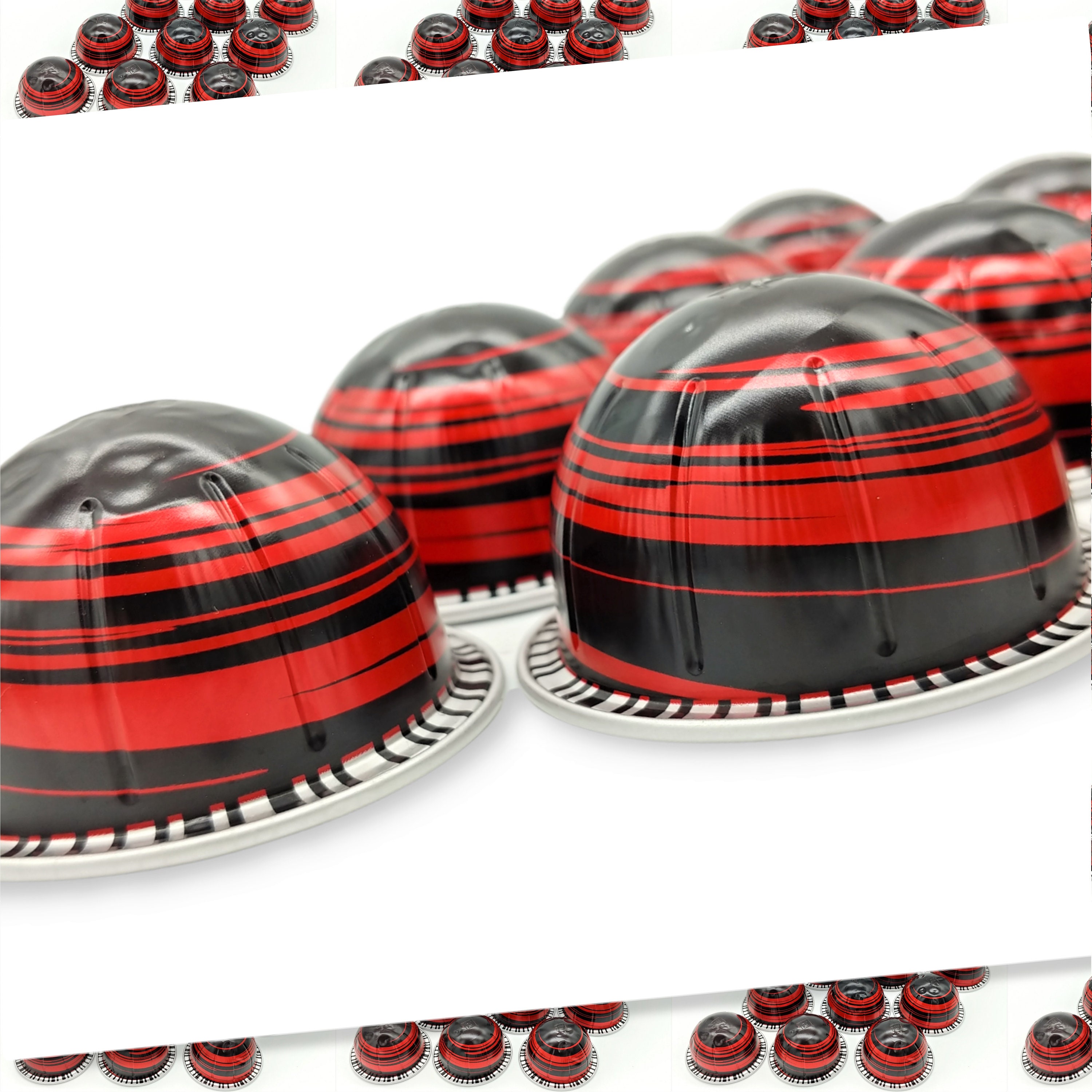 10 leere GROßE Kaffeekapseln Farbe : rot - schwarz  #KVS