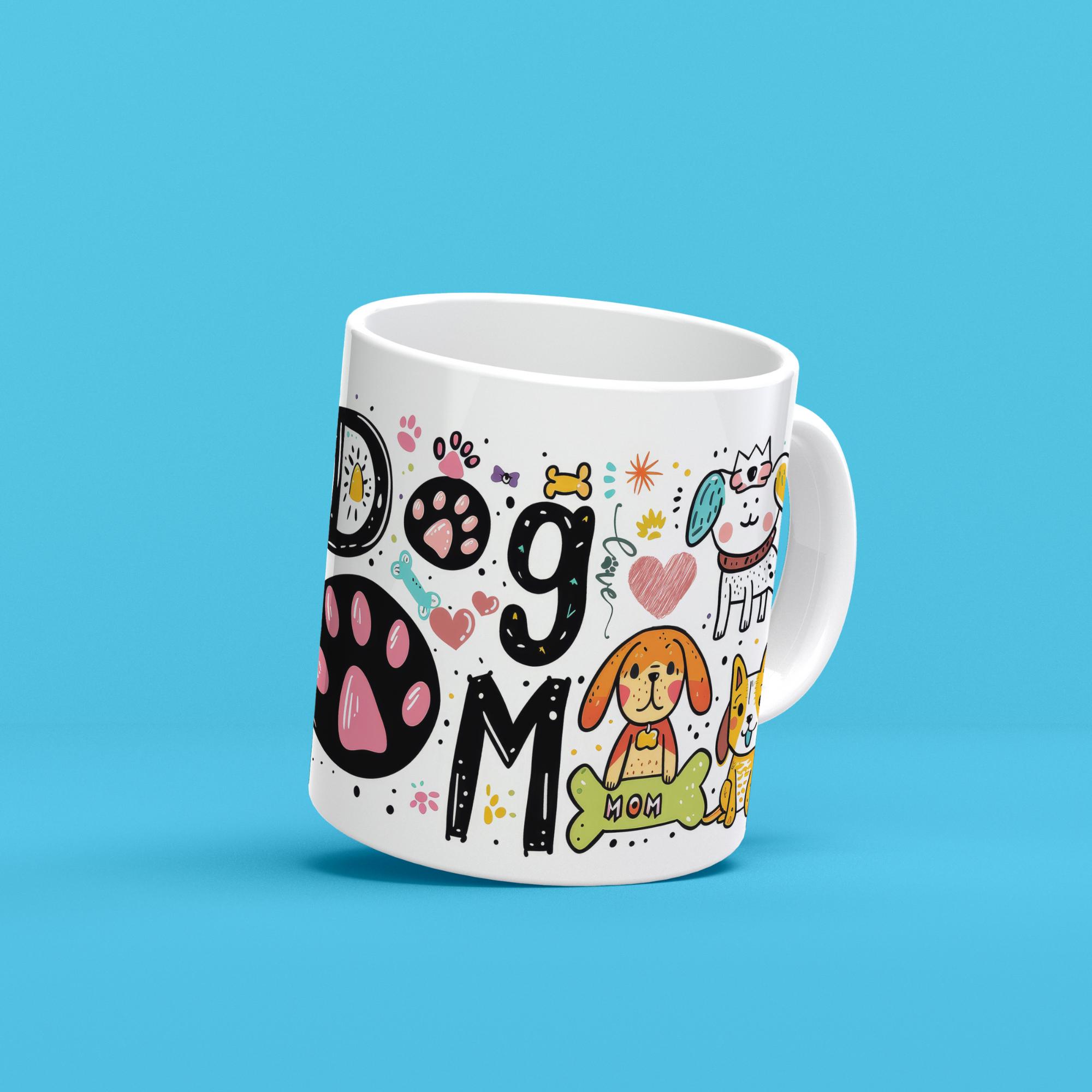 Keramiktasse 330 ml Kaffeetasse Tasse Becher handbedruckt Geschenk für Hundefans Perfekt zum Geburtstag oder Muttertag #TASU