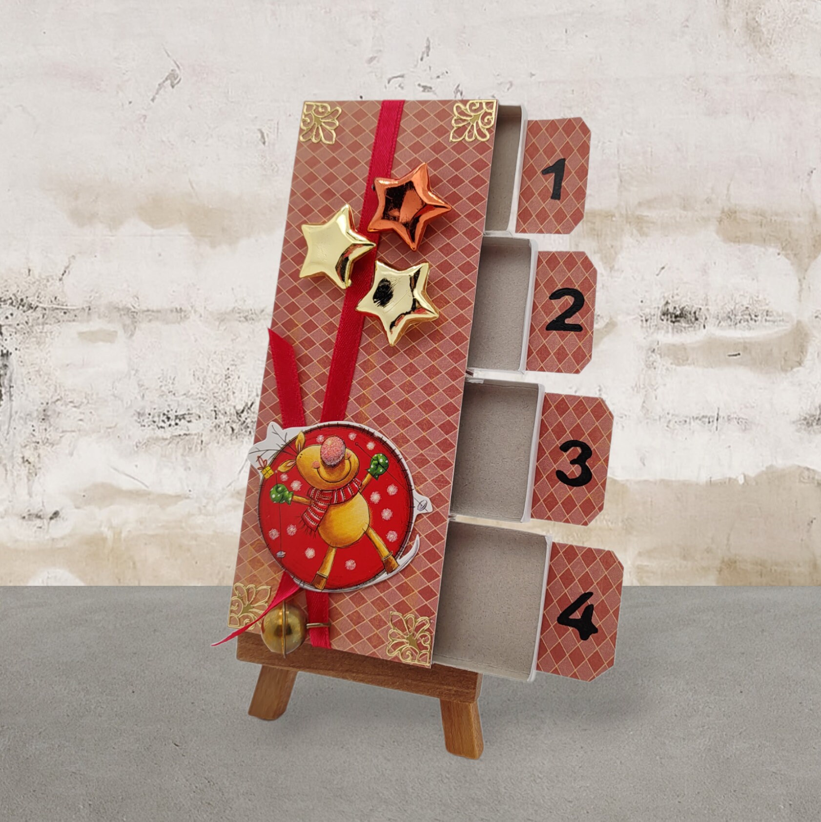 Adventskalender zum Befüllen aus 4 Streichholzschachteln