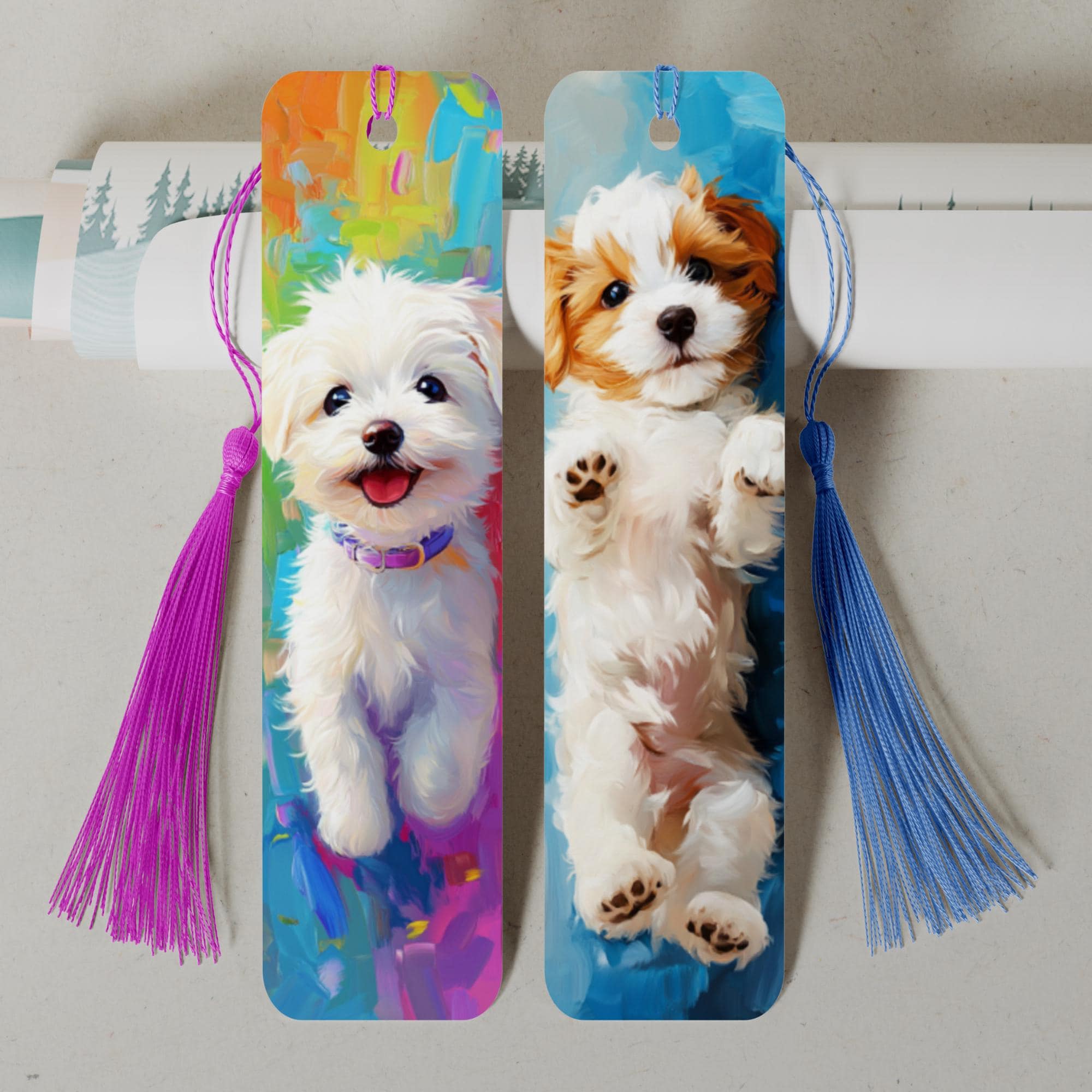 Lesezeichen aus Aluminium Geschenk zum Geburtstag Hund Bücher Bookmark - 5 Motive zur Auswahl  #LEALU