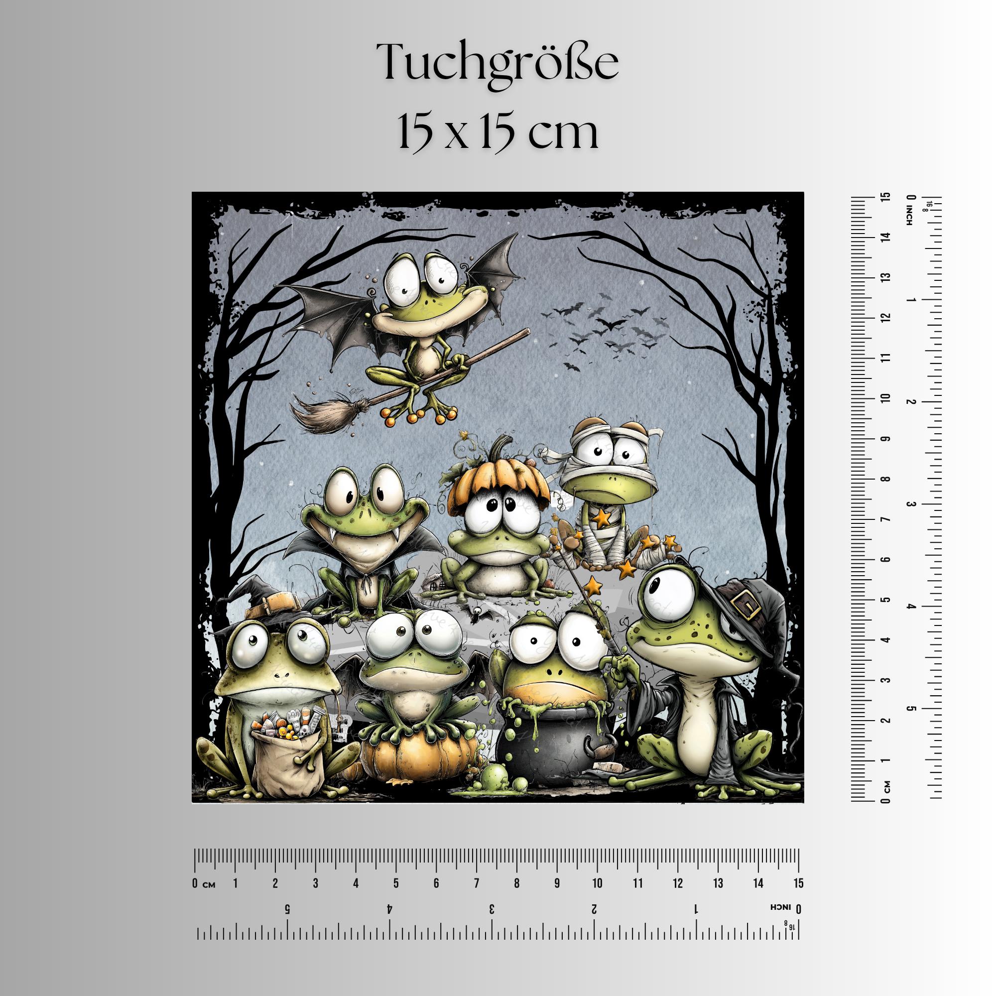 Brillenputztuch Halloween Frösche bedrucktes Mikrofasertuch für Sonnenbrille Displays Handy Geschenk süßes oder Saures Mitbringsel #SA9