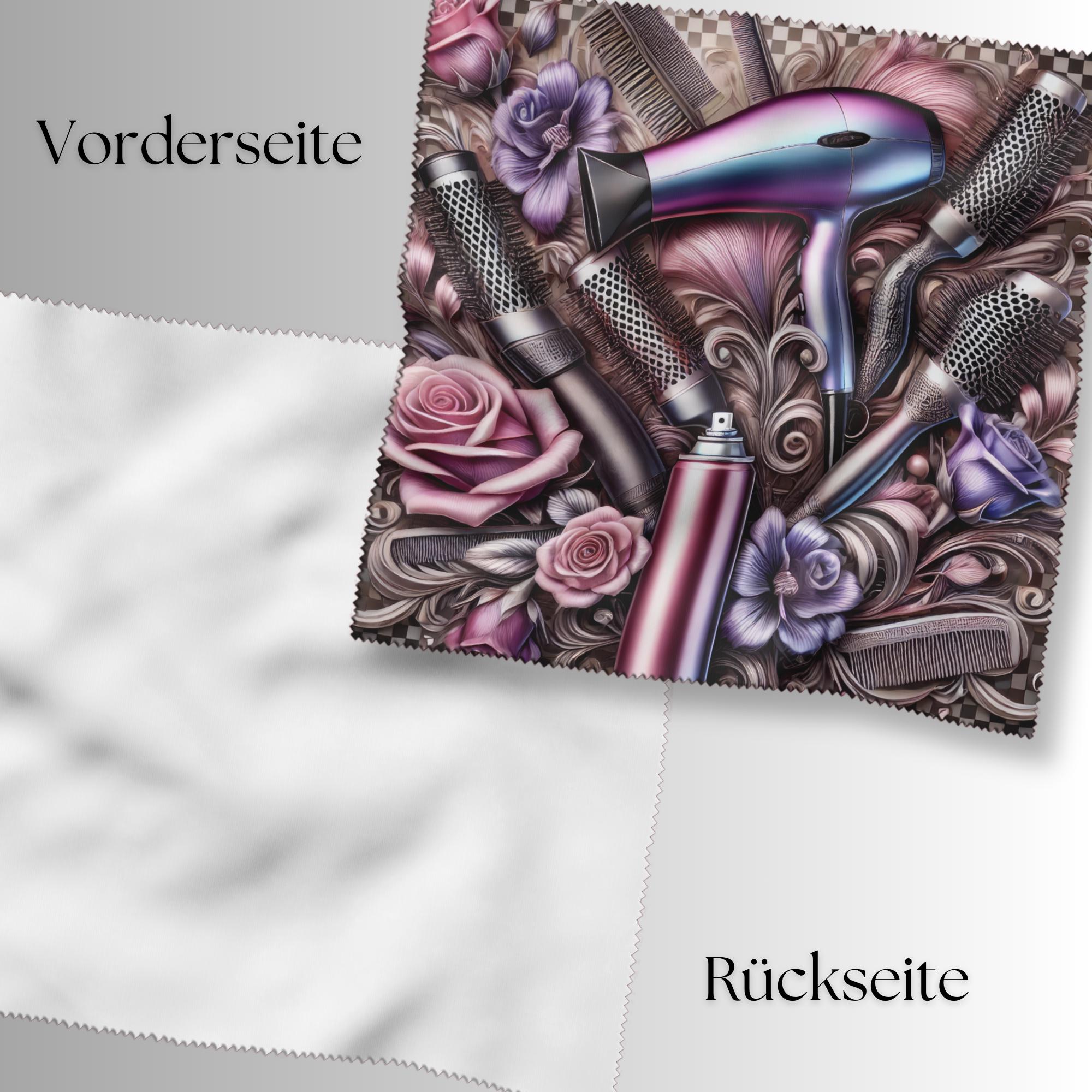 Brillenputztuch Friseur bedrucktes Mikrofasertuch für Brille Display Handy Sonnenbrille Größe 15x15 cm oder 20x20 cm #BE17