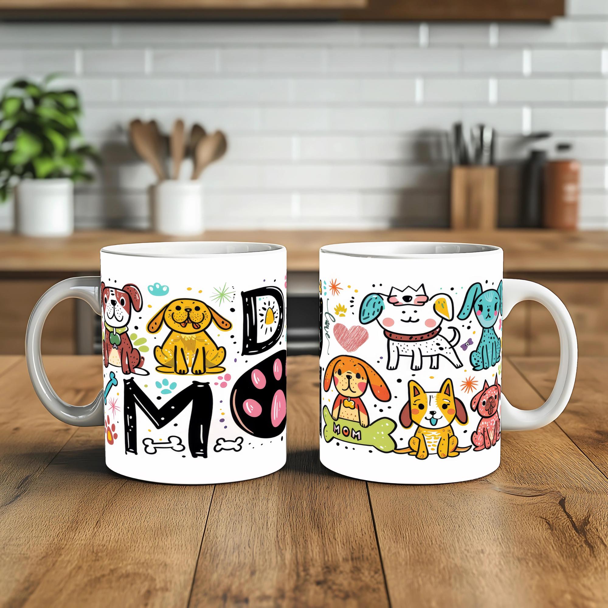 Keramiktasse 330 ml Kaffeetasse Tasse Becher handbedruckt Geschenk für Hundefans Perfekt zum Geburtstag oder Muttertag #TASU