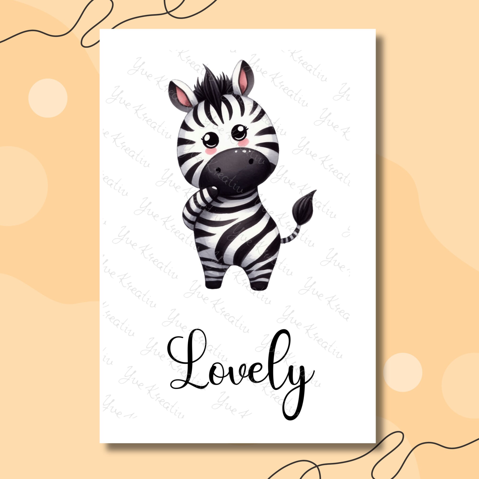 Postkarte, Grußkarte, Karte zum Geburtstag I Crazy, Funny, Lovely I Zebra