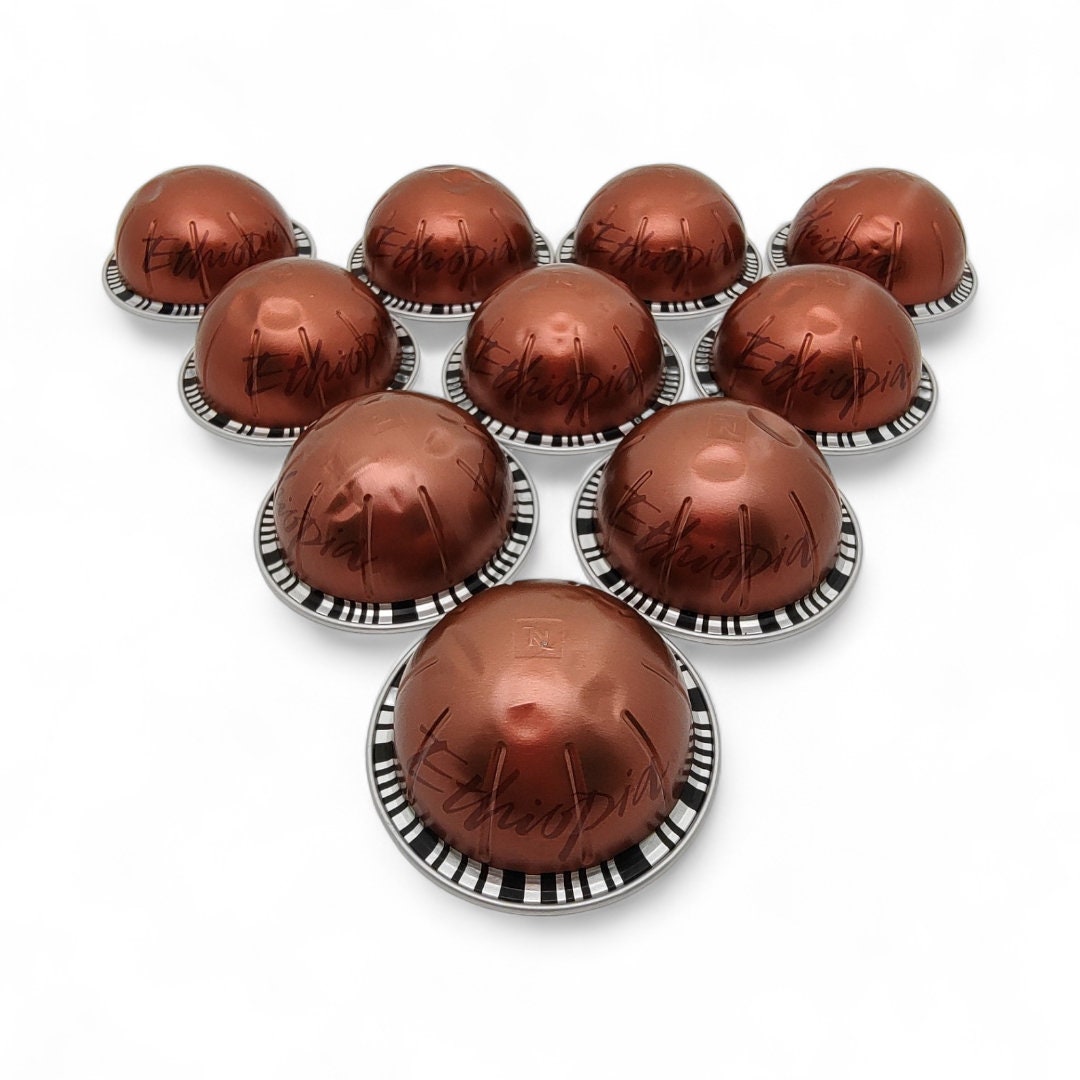 10 leere GROßE Kaffeekapseln Farbe : Kupfer  #KVS