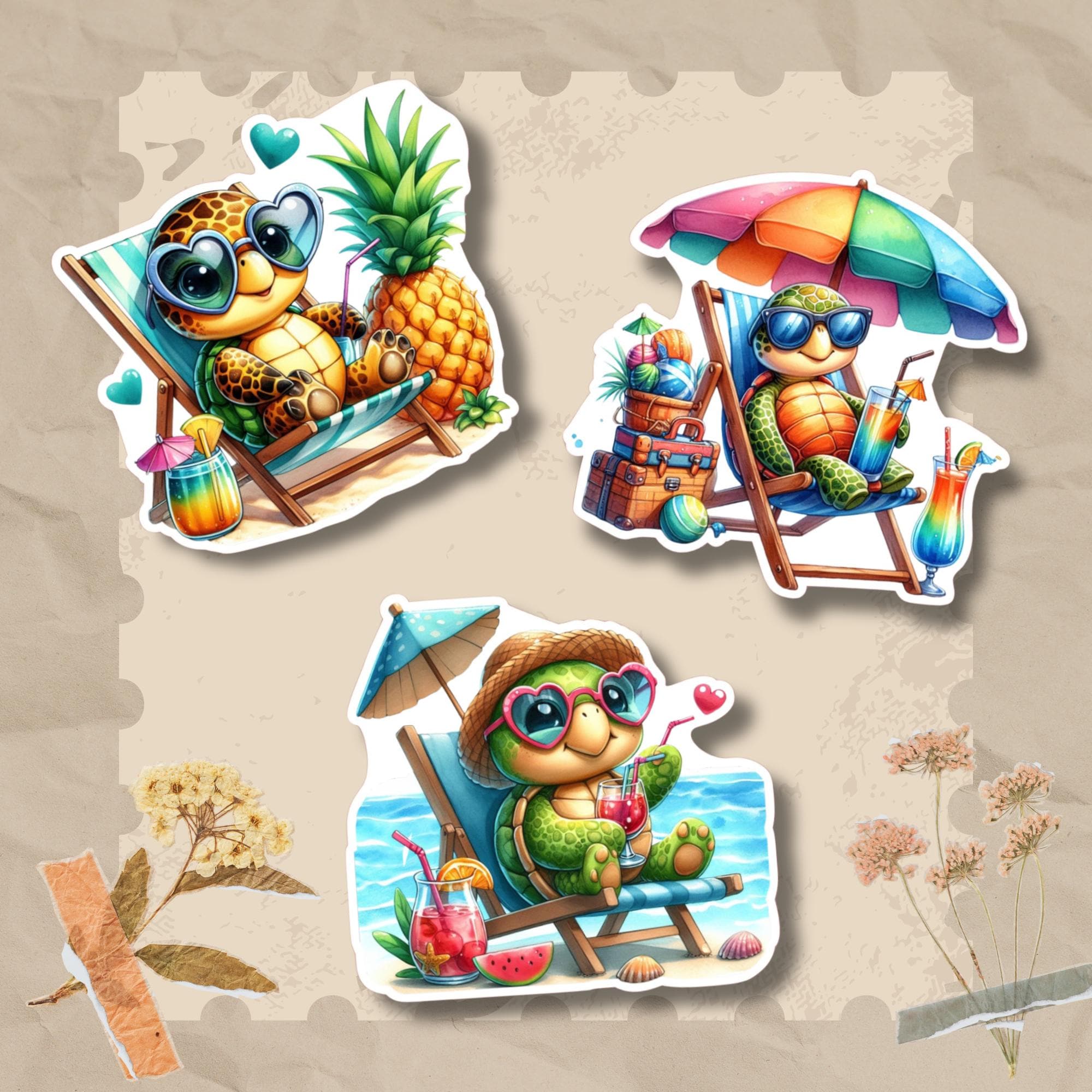 Kofferaufkleber, Aufkleber, Reiseaufkleber, Strand Sticker, großer Koffer Sticker 3 Aufkleber zur Auswahl in Weiß oder Transparent  #SEG8