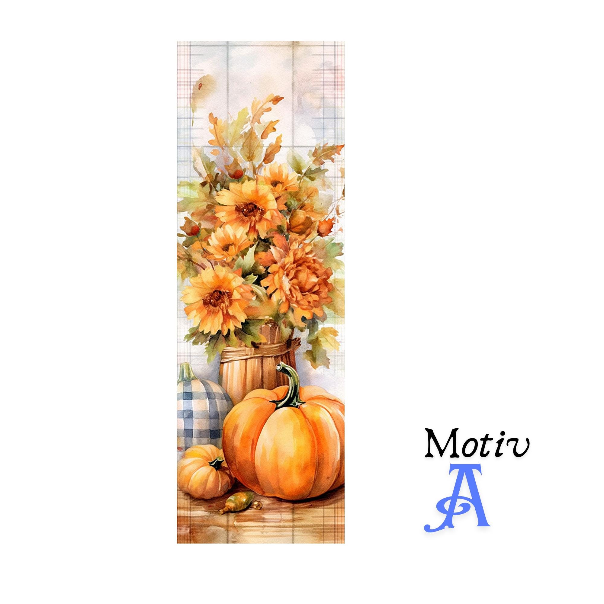 Lesezeichen aus Aluminium Sonnenblumen Kürbis Geschenk Herbst Mitbringsel Halloween Bücherzeichen Bookmark - 2 Motive zur Auswahl  #LEALU
