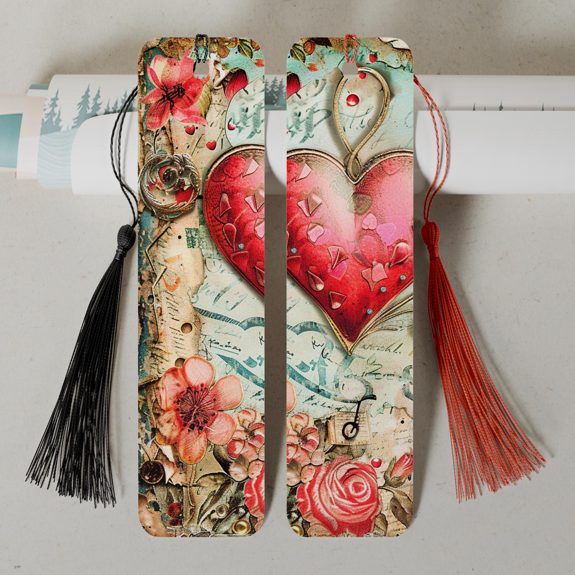 Lesezeichen aus Aluminium Geschenk zum Geburtstag Valentinstag Bücher Bookmark - 4 Motive zur Auswahl  #LEALU