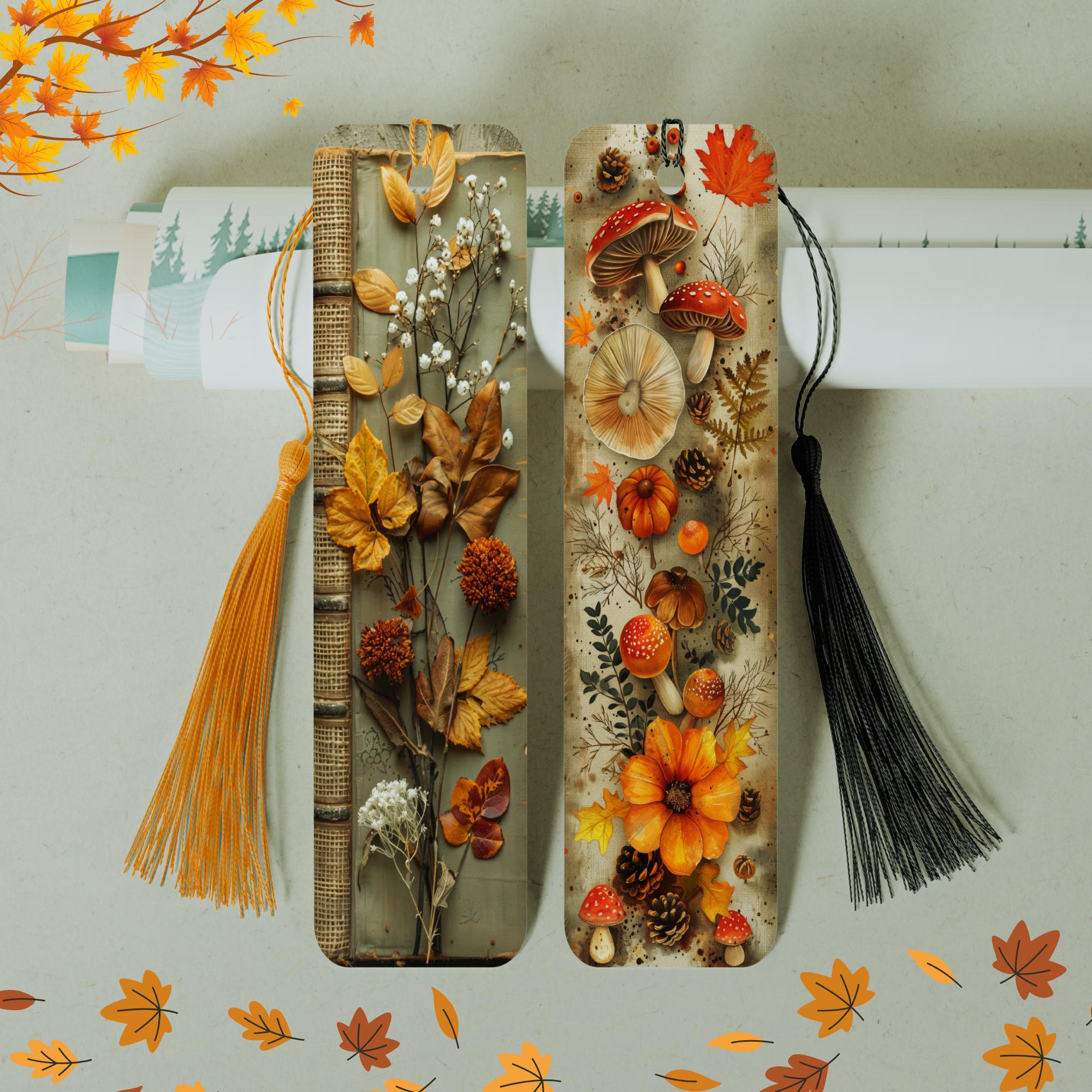 Lesezeichen aus Aluminium Geschenk zum Geburtstag Herbst Bücher Bookmark - 2 Motive zur Auswahl  #LEALU