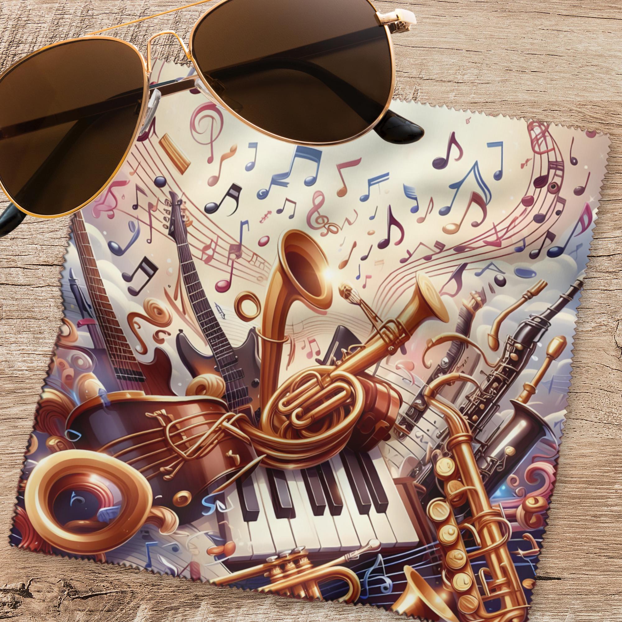 Brillenputztuch Musik Reinigungstuch für Brillen Geschenk für Musiker Brillentuch Displaytuch Bildschirmtuch Microfasertuch #BM
