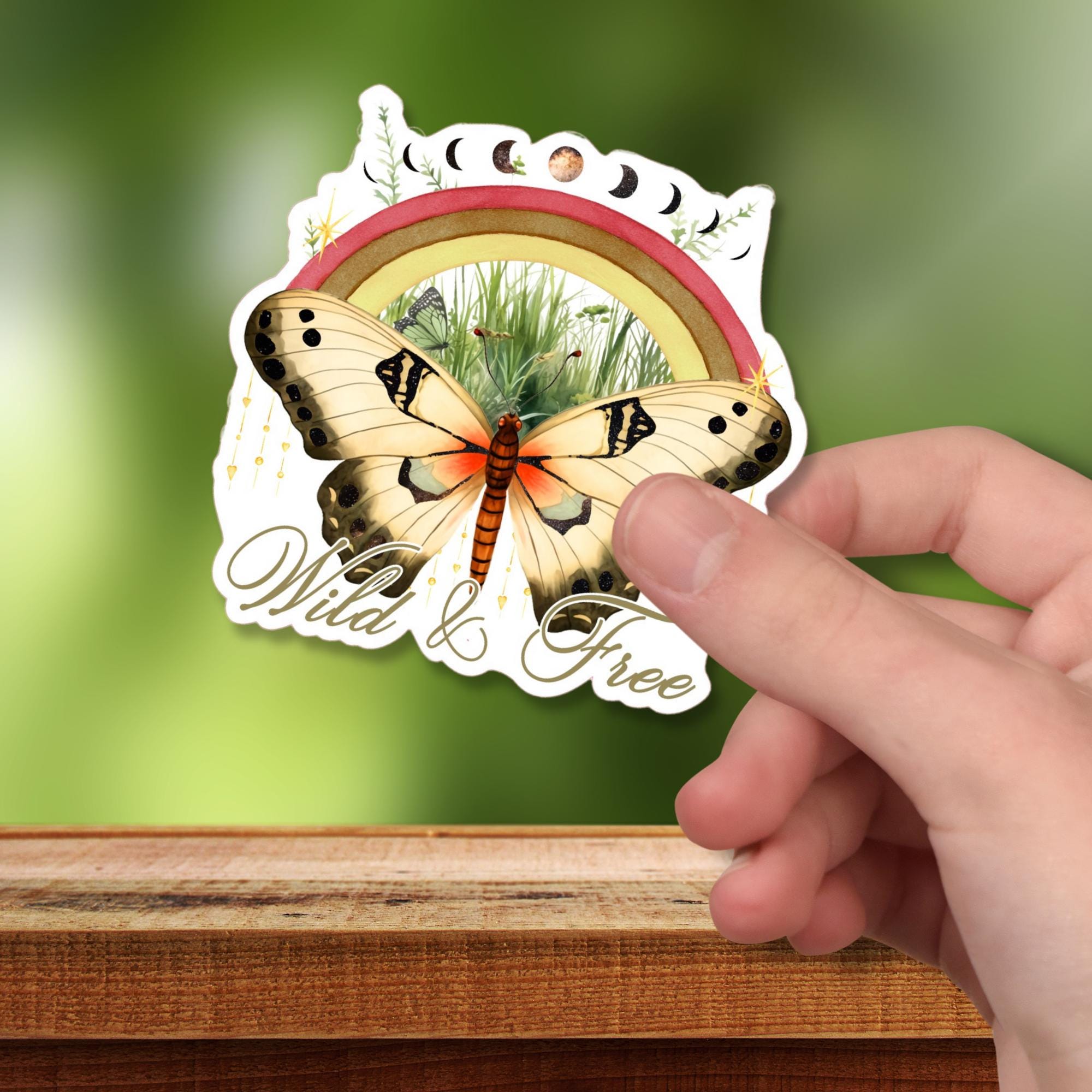 Kofferaufkleber, Geschenkaufkleber, Aufkleber Motivation, großer Schmetterling Sticker I zur Auswahl in Weiß oder Transparent  #SEG8