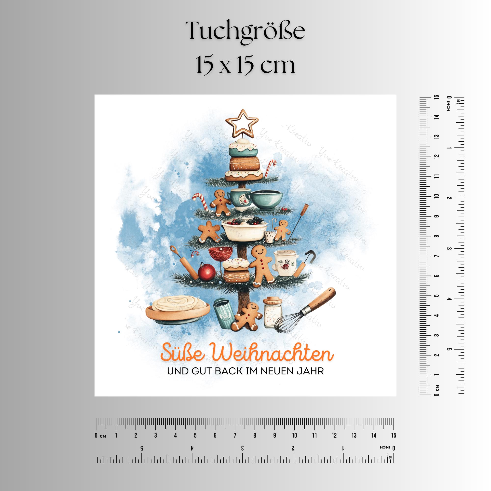 Brillenputztuch Tannenbaum Weihnachten Wichtelgeschenk Bäcker Geschenk Konditor bedrucktes Mikrofasertuch für Brillen Display Handy #WE26