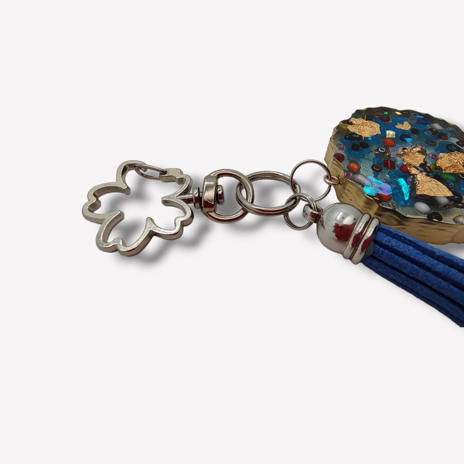 Schlüsselanhänger aus Epoxidharz inkl. Karabinerhaken in Blüten Form Geschenk Freundin Mitbringsel Sommer Party #1127803510