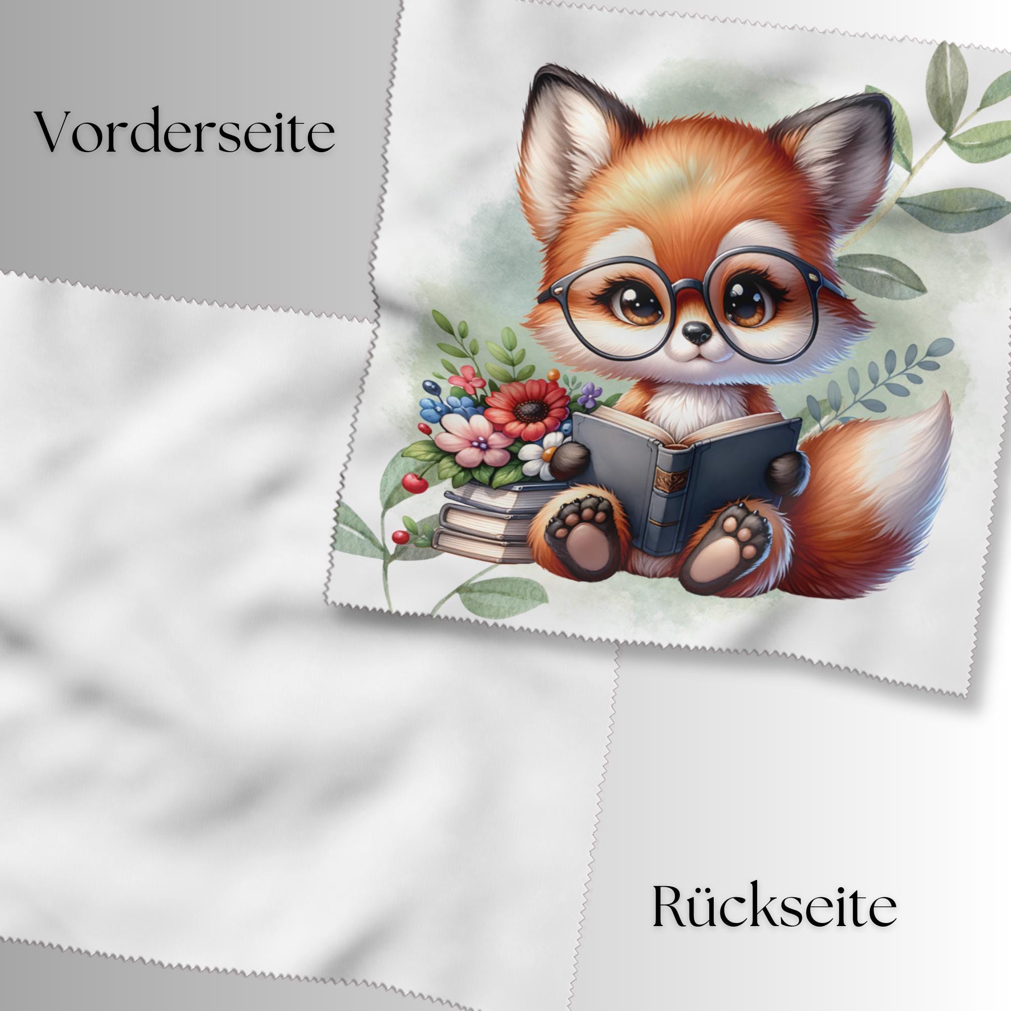 Brillenputztuch bedrucktes Mikrofasertuch für Brillen Kameratuch Brillentuch für Displays Objektive Geschenk Geburtstag Fuchs #TI128