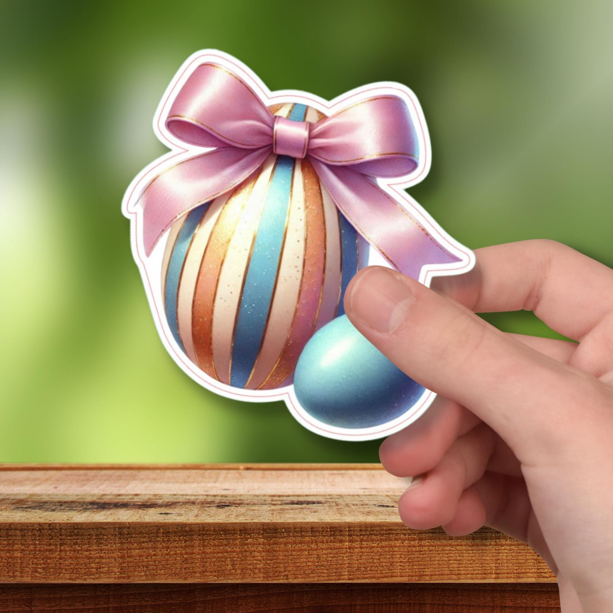 Aufkleber Ostern großer 8 cm Sticker Osterei Deko Osterfest Geschenkaufkleber Dekoei - zur Auswahl in Weiß oder Transparent  #SEG8