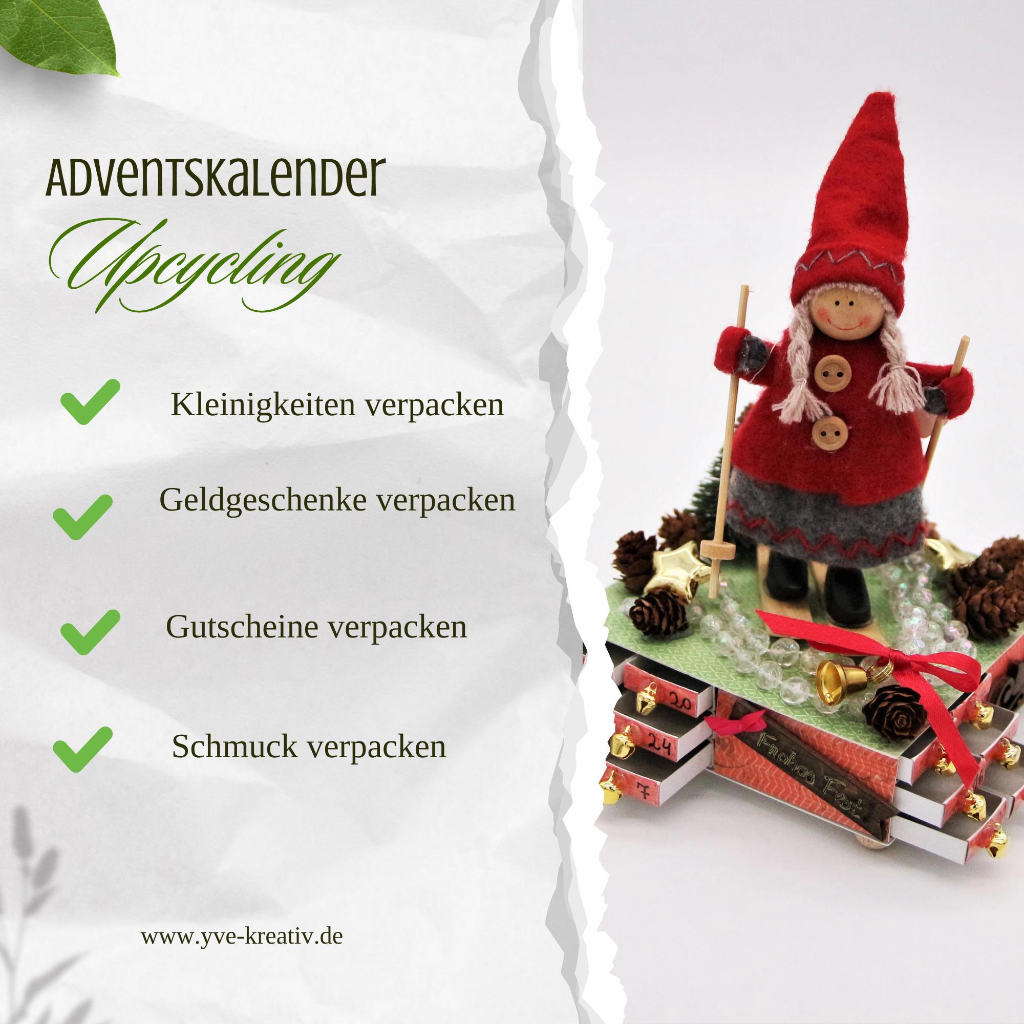 Adventskalender aus 24 Streichholzschachteln Tischdeko zu Weihnachten Adventskalender zum Befüllen Adventsdeko Geschenk Freundin #1108369555