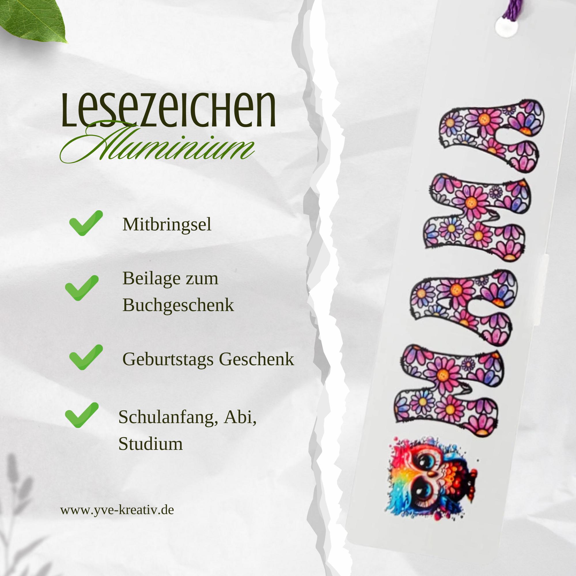 Lesezeichen aus Metall Mama Geschenk Mutter Bücherzeichen Eule Mitbringsel Mama Bookmark Lila Regenbogen #LEALU