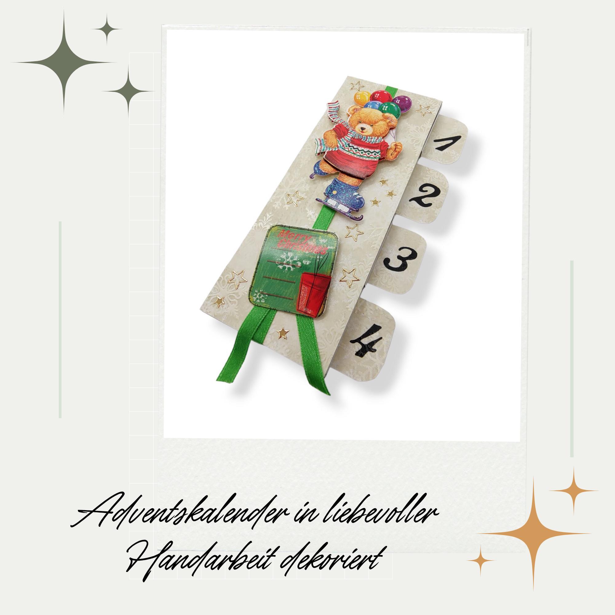 Adventskalender zum Befüllen aus 4 Streichholzschachteln Upcycling kleine Adventsgeschenke Geldgeschenk Weihnachten Mitbringsel #613960890