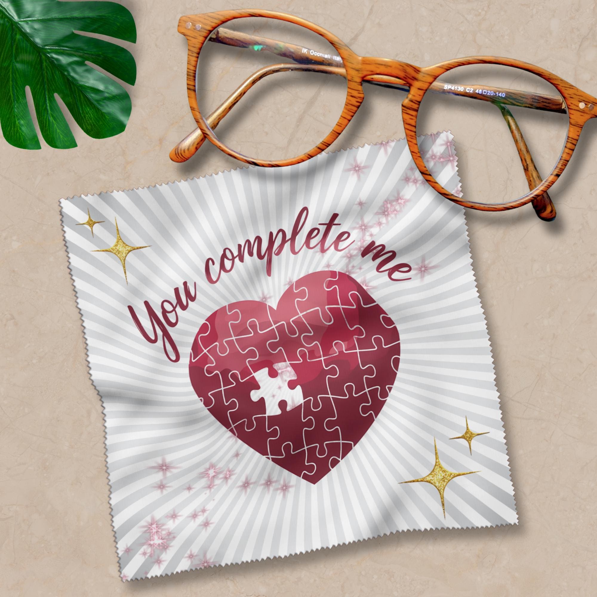 Brillenputztuch – Individuell bedrucktes Mikrofasertuch für Brillen, Displays & mehr | Perfektes Geschenk zur Verlobung, Valentinstag #HO1