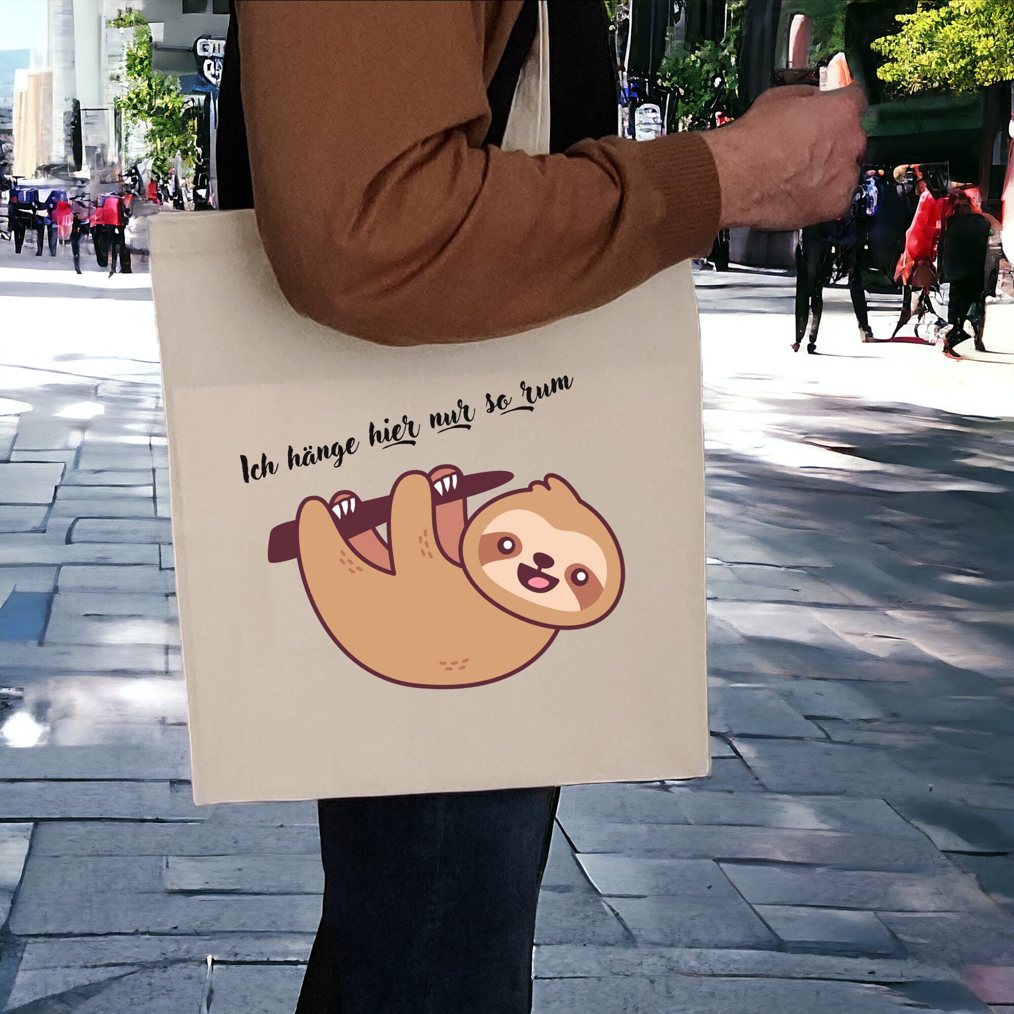 Stofftasche, Stoffbeutel, Einkaufstasche, Tasche, individuelles Geschenk, Motiv Faultier  #STSUB