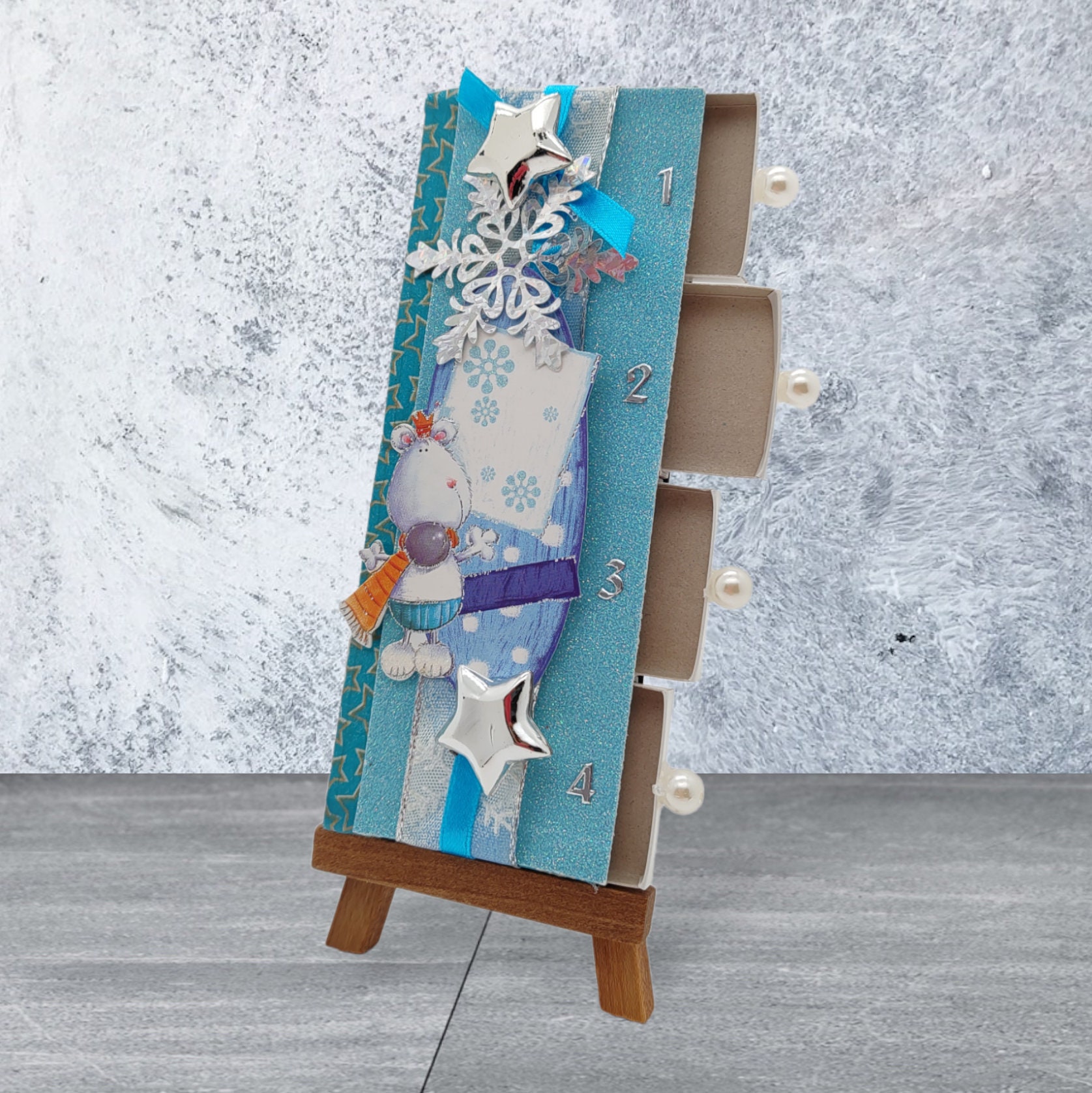 Adventskalender zum Befüllen aus 4 Streichholzschachteln