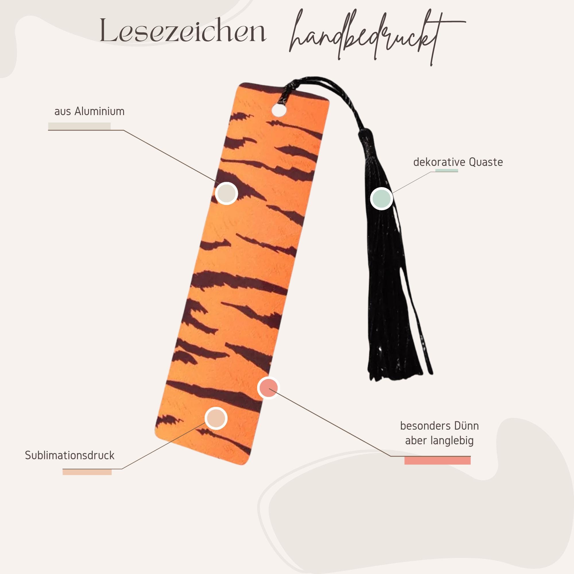 Lesezeichen aus Aluminium Animalprint Geschenk Geburtstag Mitbringsel Freundin Buchgeschenk Bookmark Tiger #LEALU Lesezeichen aus Aluminium Animalprint Geschenk Geburtstag Mitbringsel Freundin Buchgeschenk Bookmark Tiger #LEALU