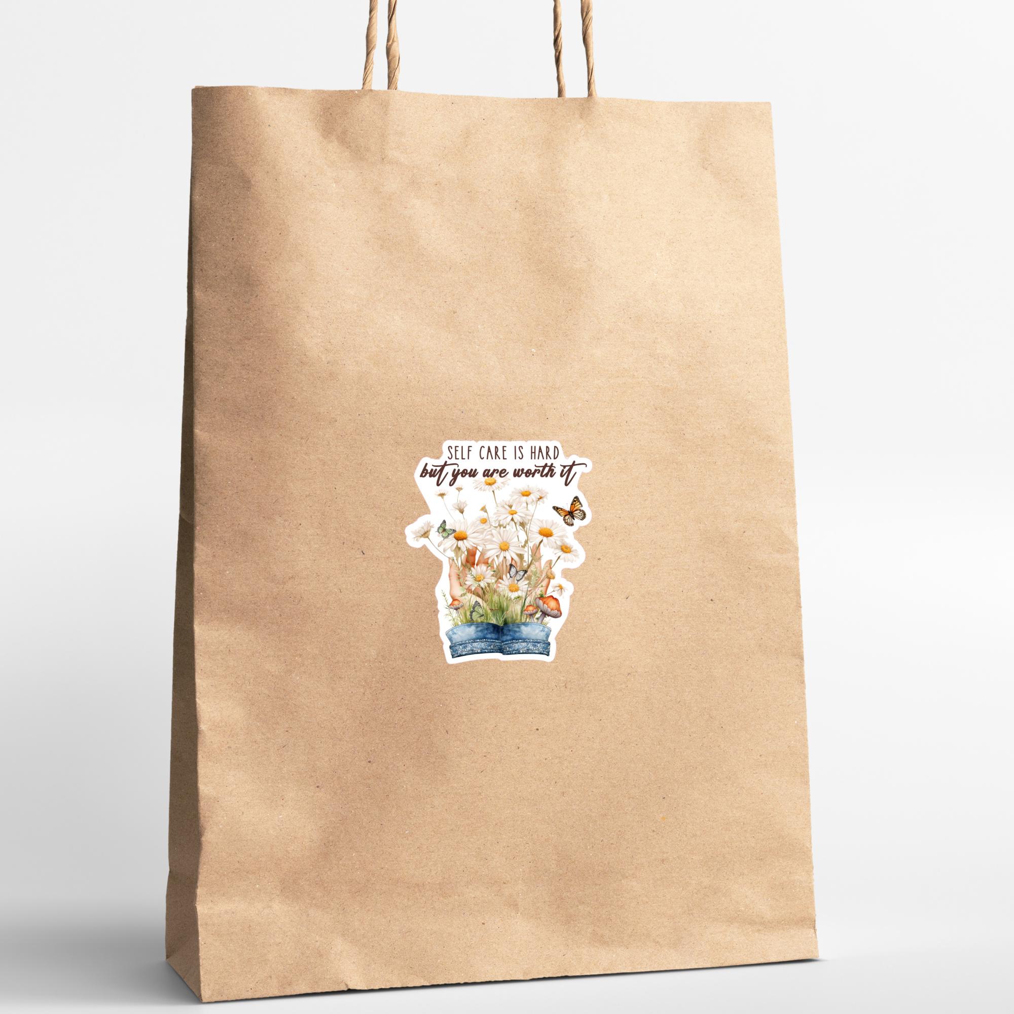 Kofferaufkleber, Geschenkaufkleber, Aufkleber Motivation, großer Blumen Sticker I zur Auswahl in Weiß oder Transparent  #SEG8