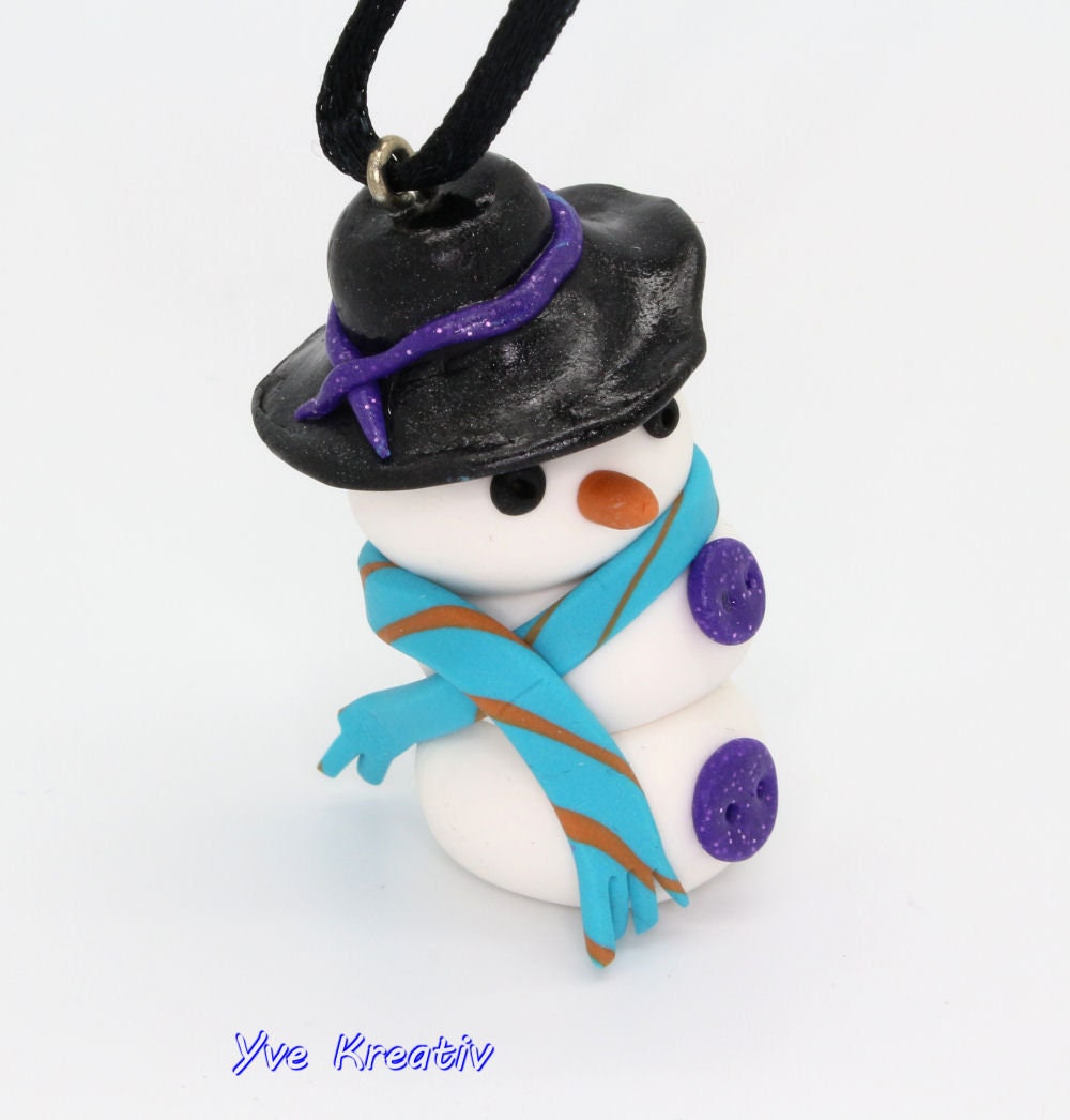 Weihnachtsbaum Anhänger "Schneemann", Ornament handmodeliert, Christbaumschmuck, Geschenkanhänger  #627796163