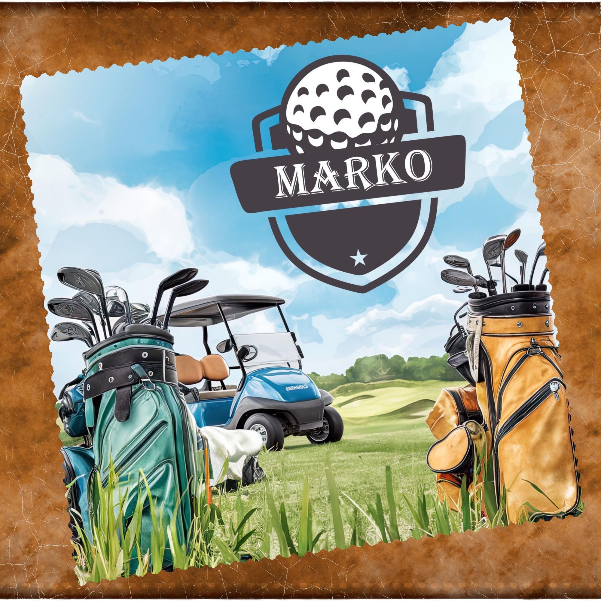 Brillenputztuch Geschenk Golfer Golfspieler personalisiert mit Namen bedrucktes Mikrofasertuch für Brillen Displays Objektive  #SP36P