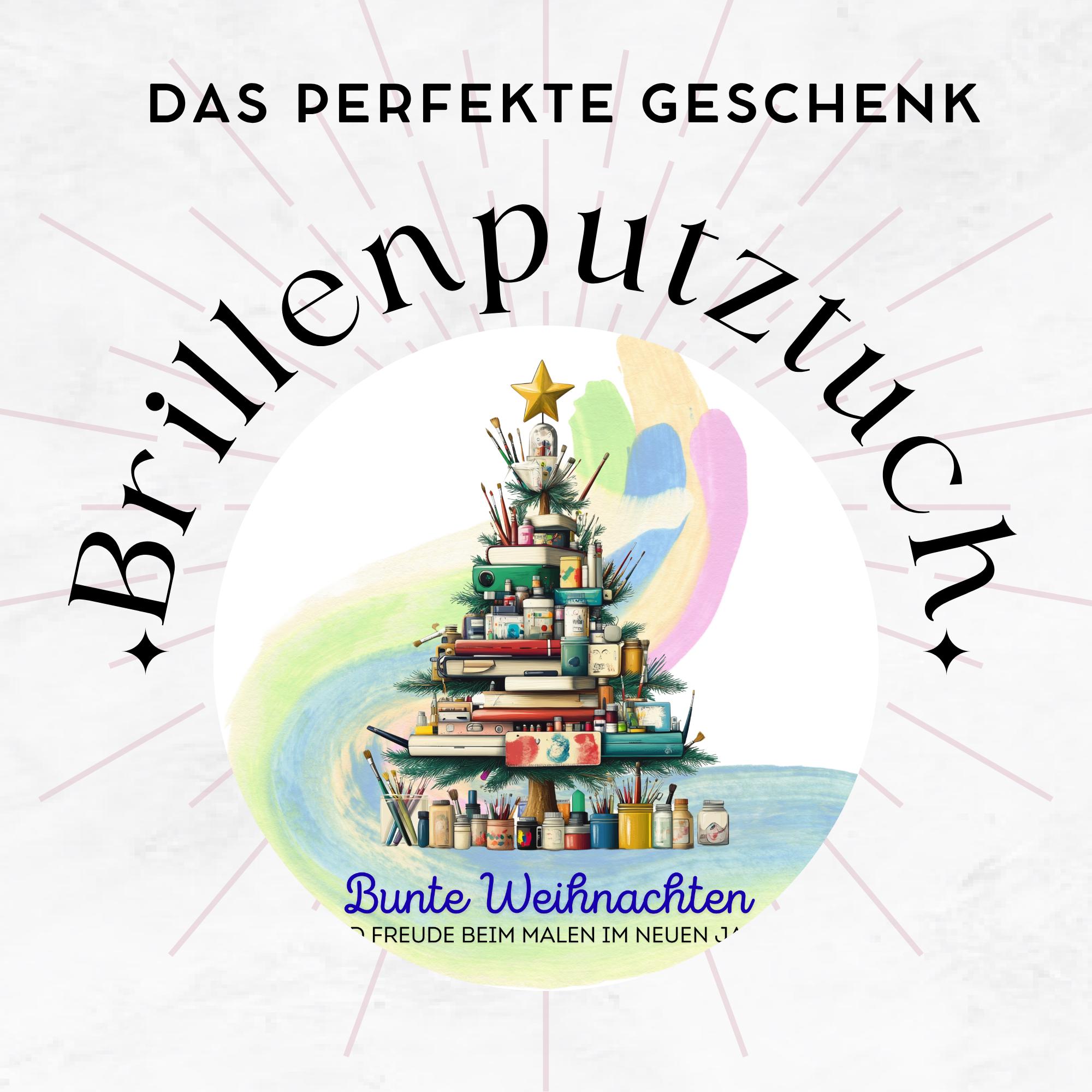 Brillenputztuch Tannenbaum Weihnachten Wichtelgeschenk Maler Geschenk Künstler bedrucktes Mikrofasertuch für Brillen Display Handy #WE19