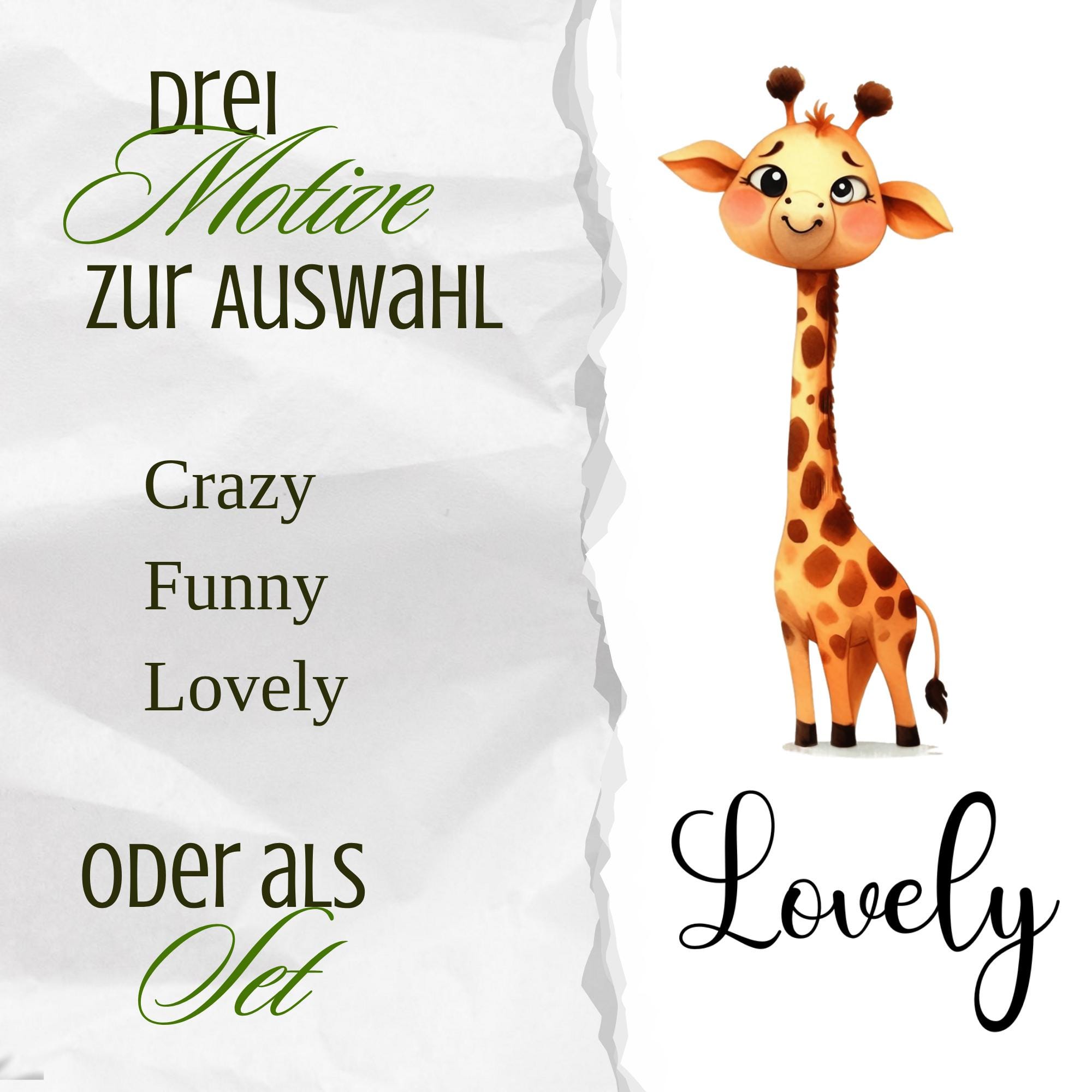 Postkarte Giraffe Grußkarte Karte Geburtstag Freundin Gutschein Mitbringsel Giraffen Fan I Crazy, Funny, Lovely I #PHO