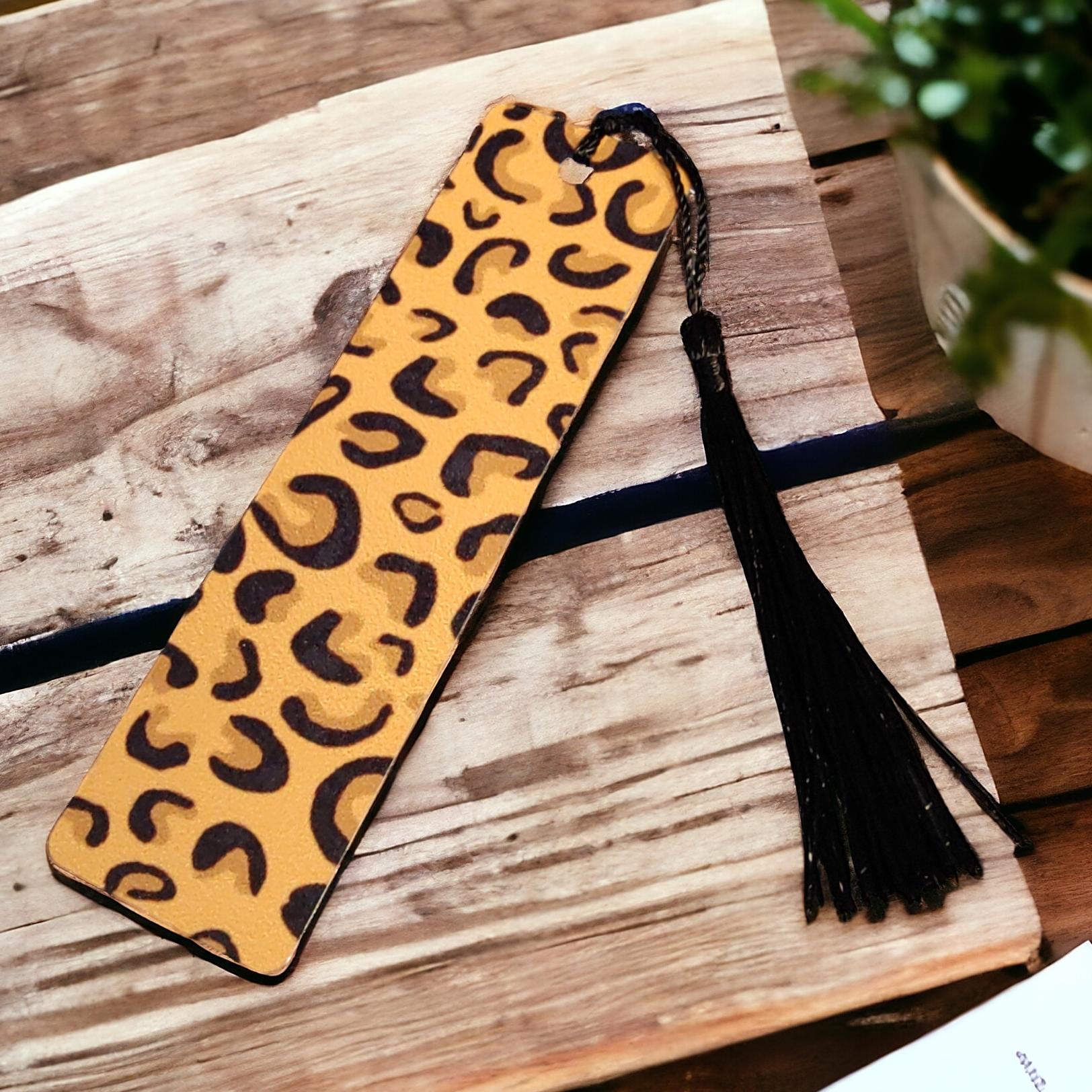 Lesezeichen aus Aluminium Geschenk zum Geburtstag, Muttertag Buchgeschenk "Motiv Animal Print Leopard" Bookmark #LEALU