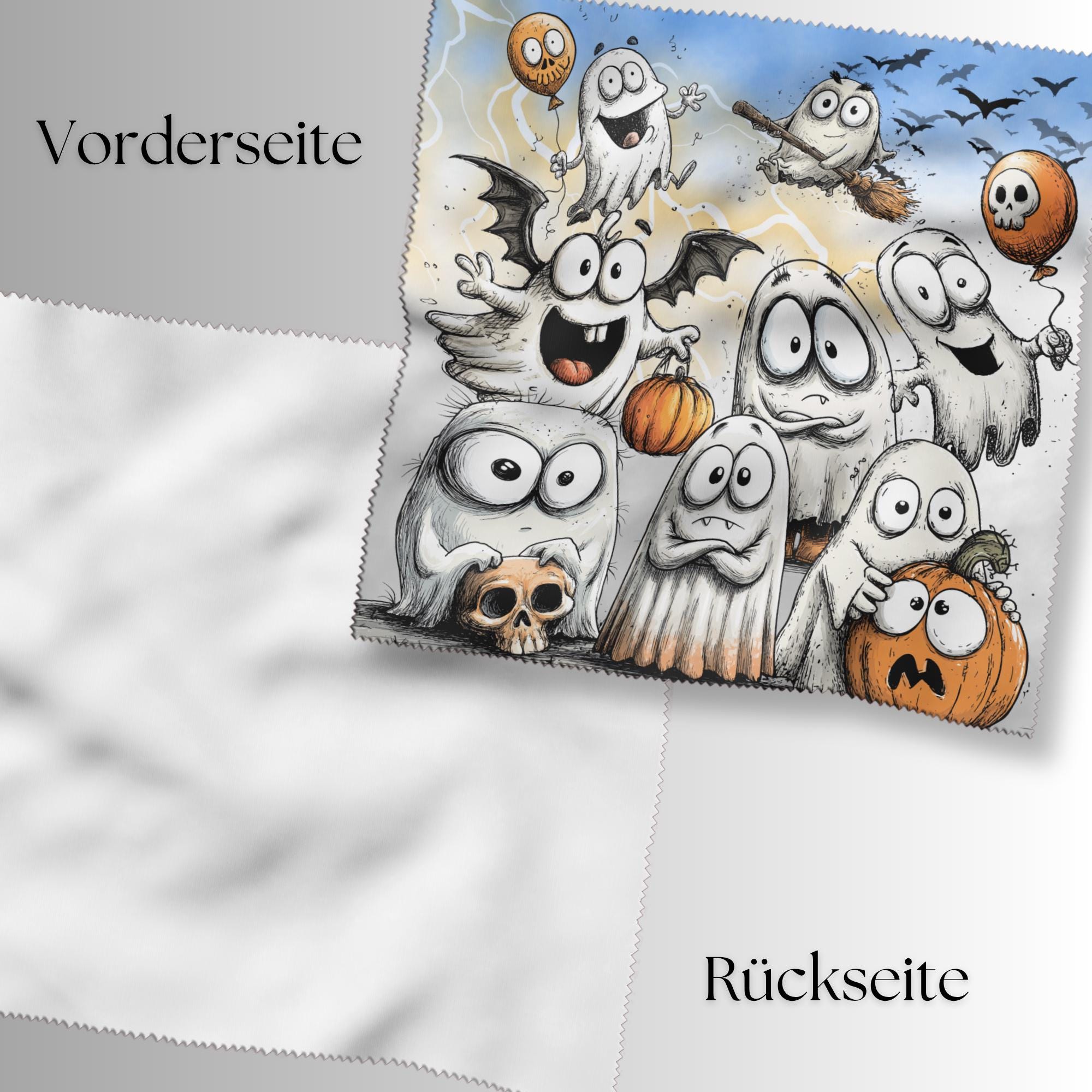 Brillenputztuch Halloween Geist bedrucktes Mikrofasertuch für Sonnenbrille Displays Handy Grusel Geschenk süßes oder Saures Mitbringsel #SA8